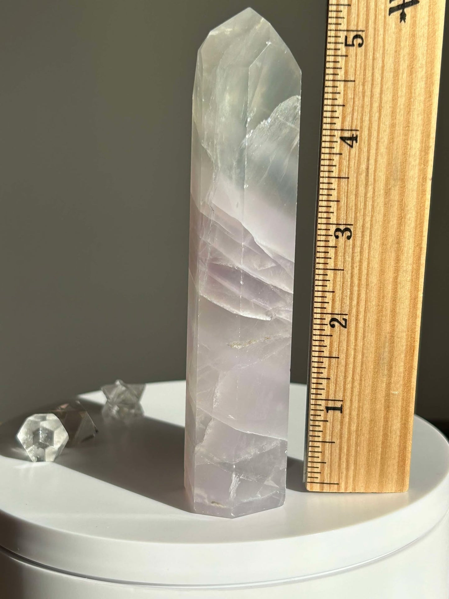 Dreamy Velvet Lilac Brazilian Fluorite, enhances connection with the third eye, intuition, and manifestation of dreams.