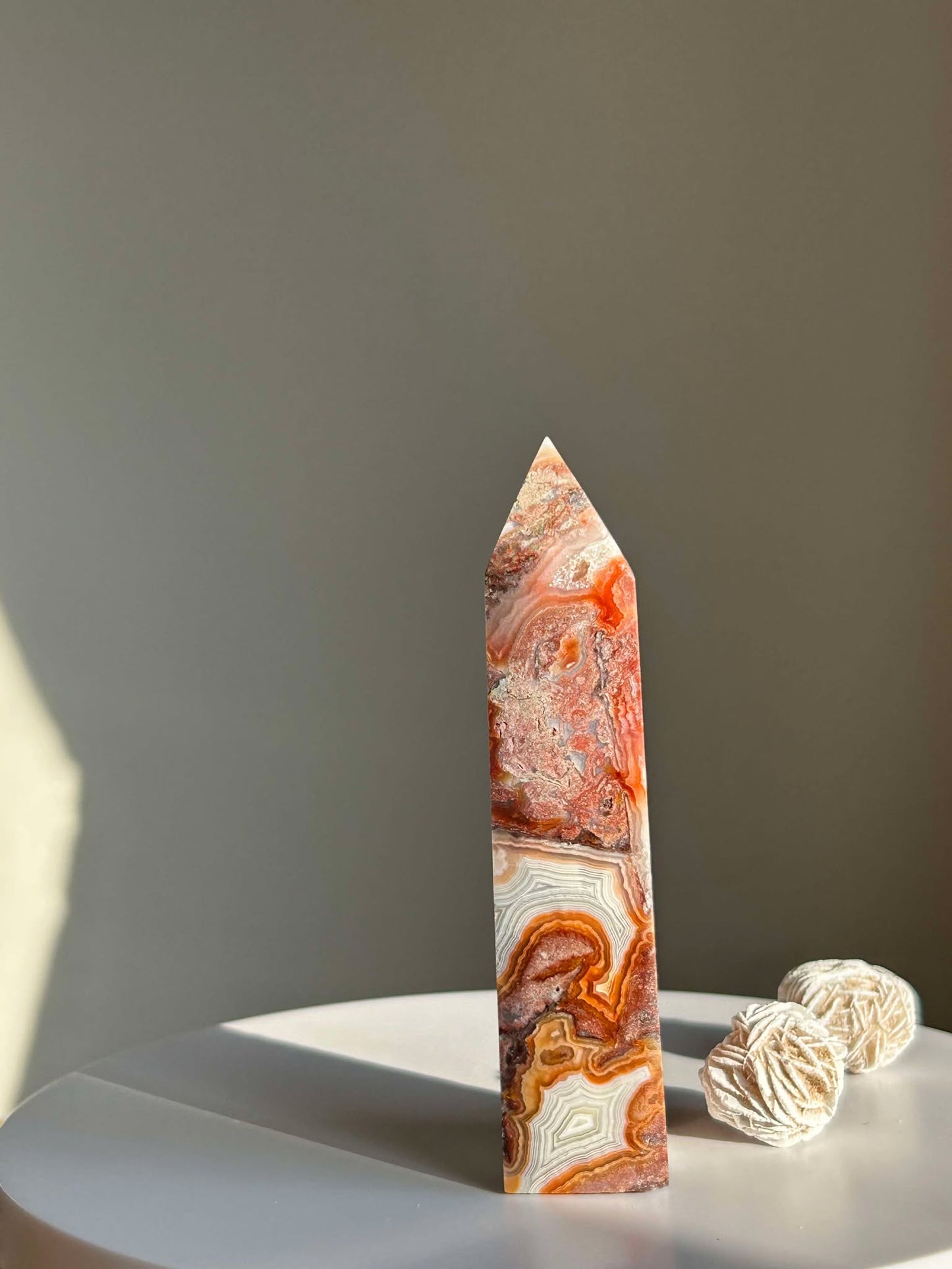 Crazy Agate Tower- Associated with the Sacral Chakra point uplift vibrations, Crystal healing.
