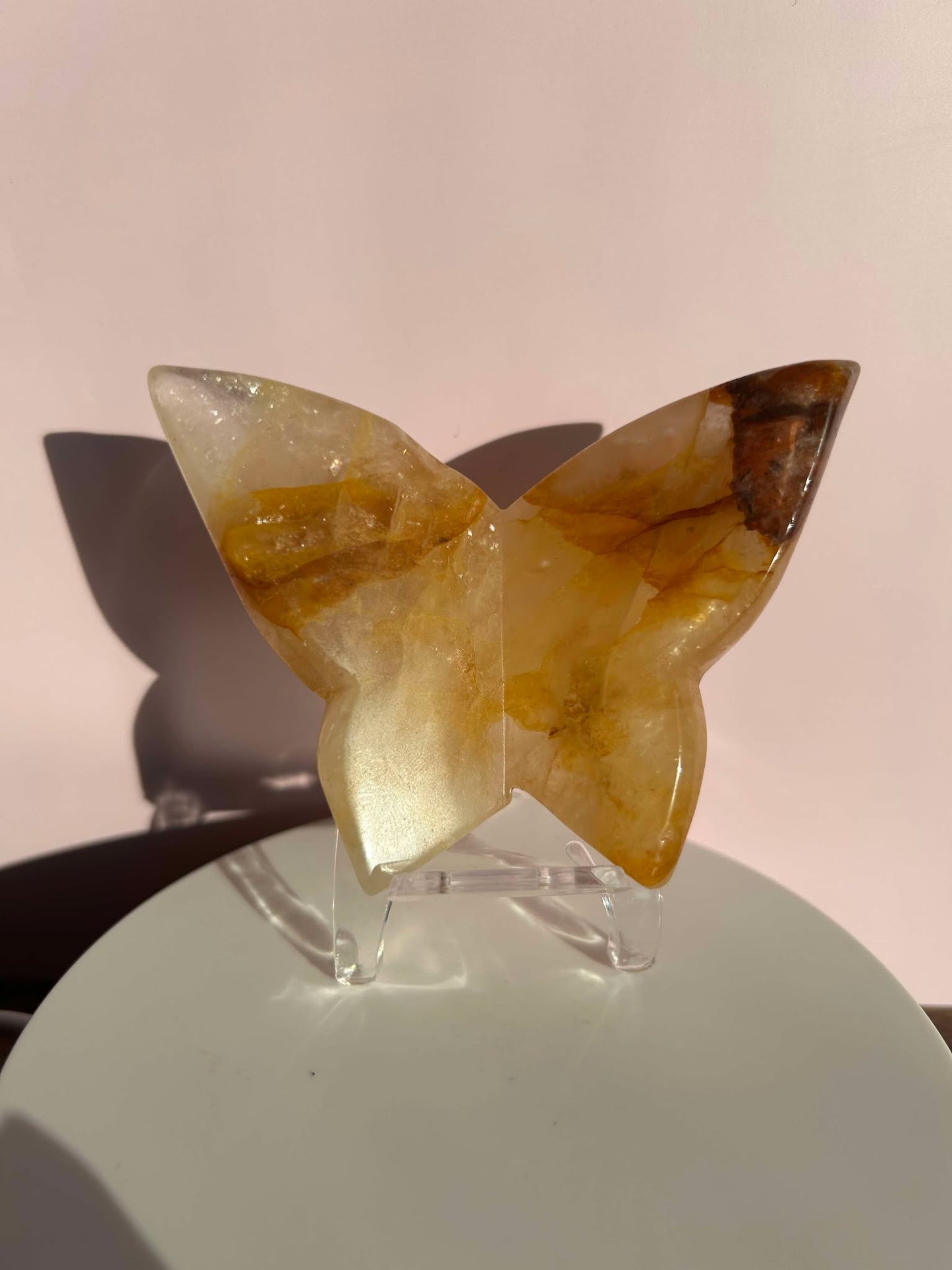 Golden Healer Hand Carved Butterfly for crystal healing, energy balance Conflict managment.