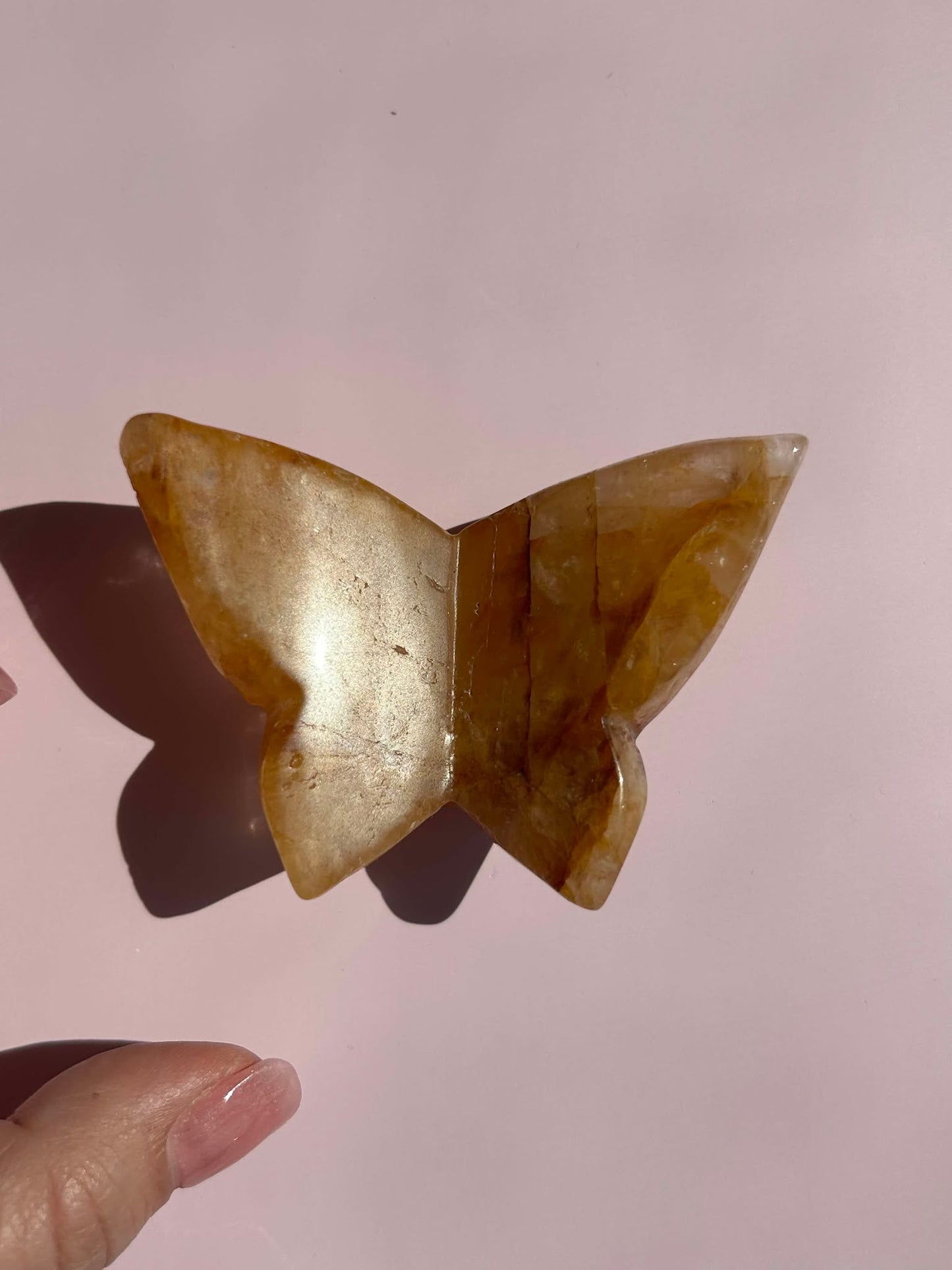 Golden Healer Hand Carved Butterfly for crystal healing, energy balance Conflict managment.