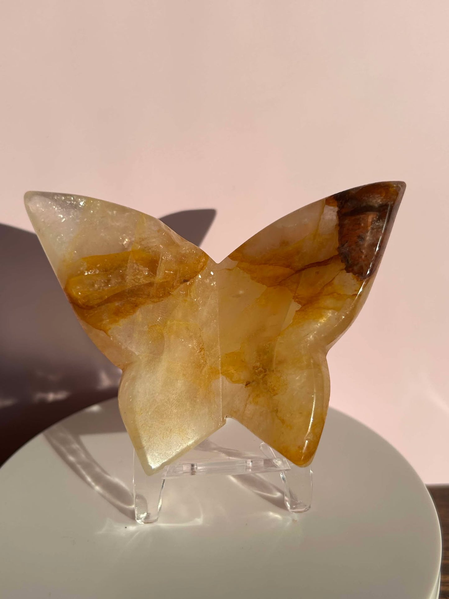 Golden Healer Hand Carved Butterfly for crystal healing, energy balance Conflict managment.