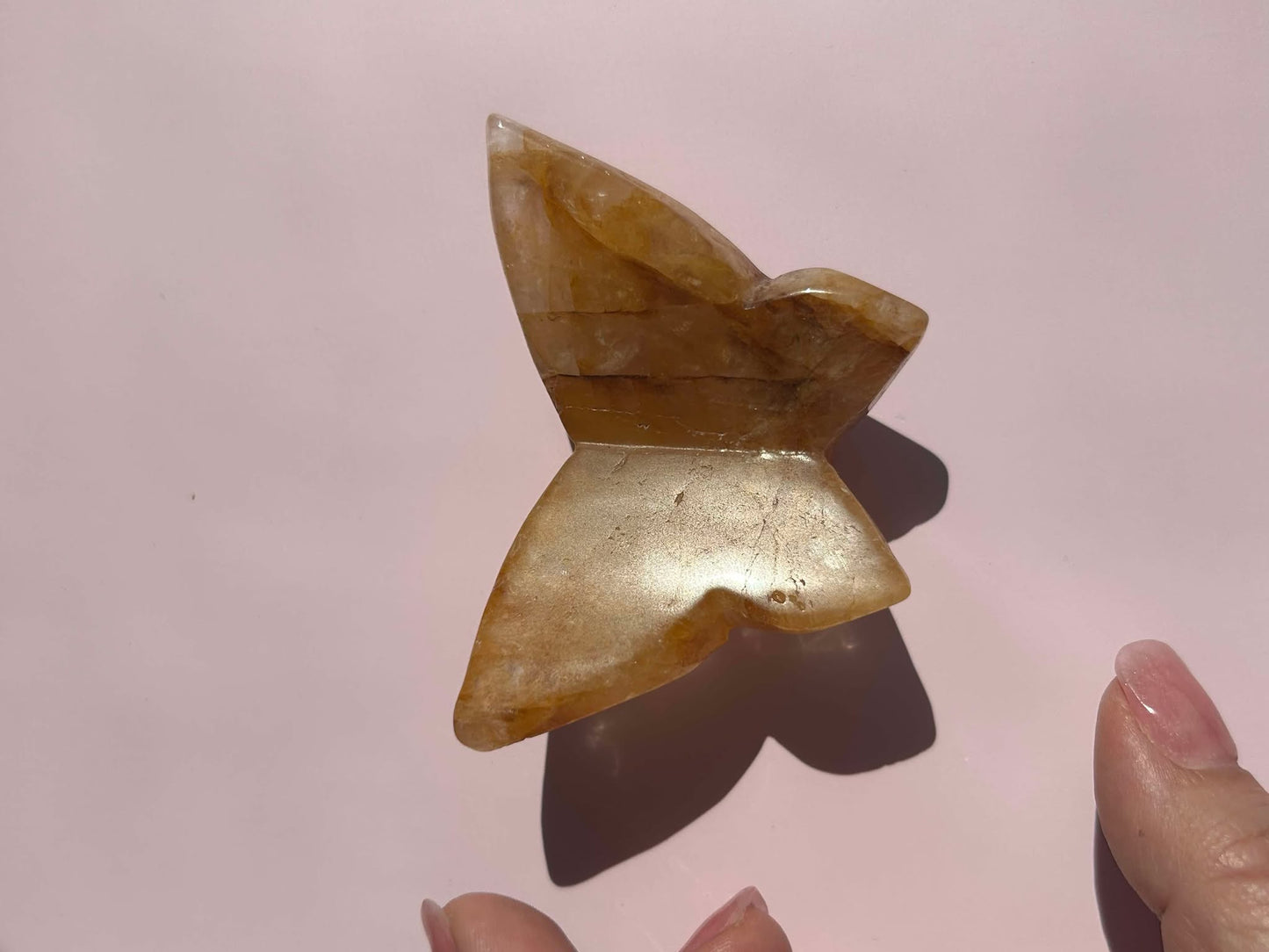 Golden Healer Hand Carved Butterfly for crystal healing, energy balance Conflict managment.
