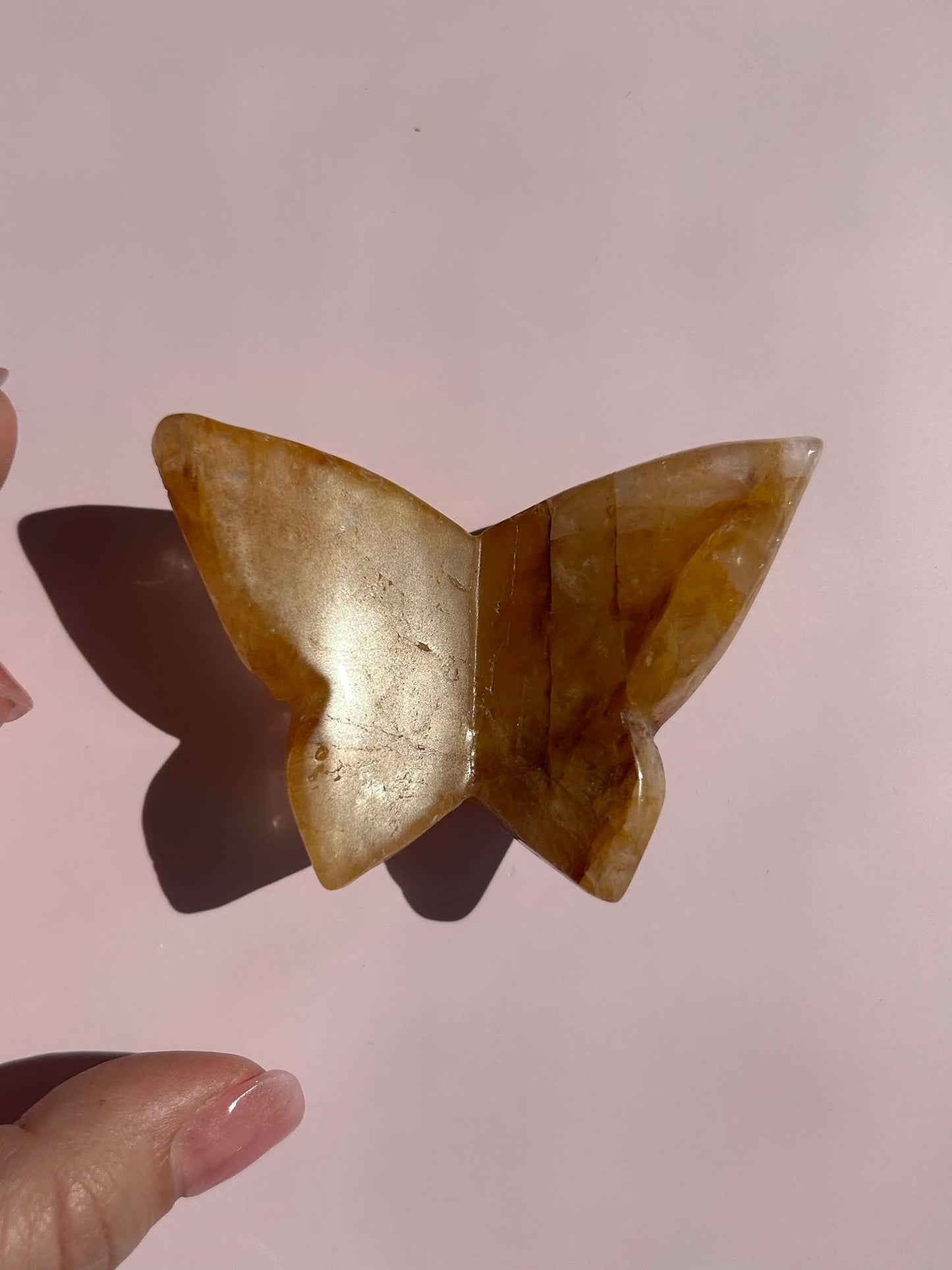 Golden Healer Hand Carved Butterfly for crystal healing, energy balance Conflict managment.