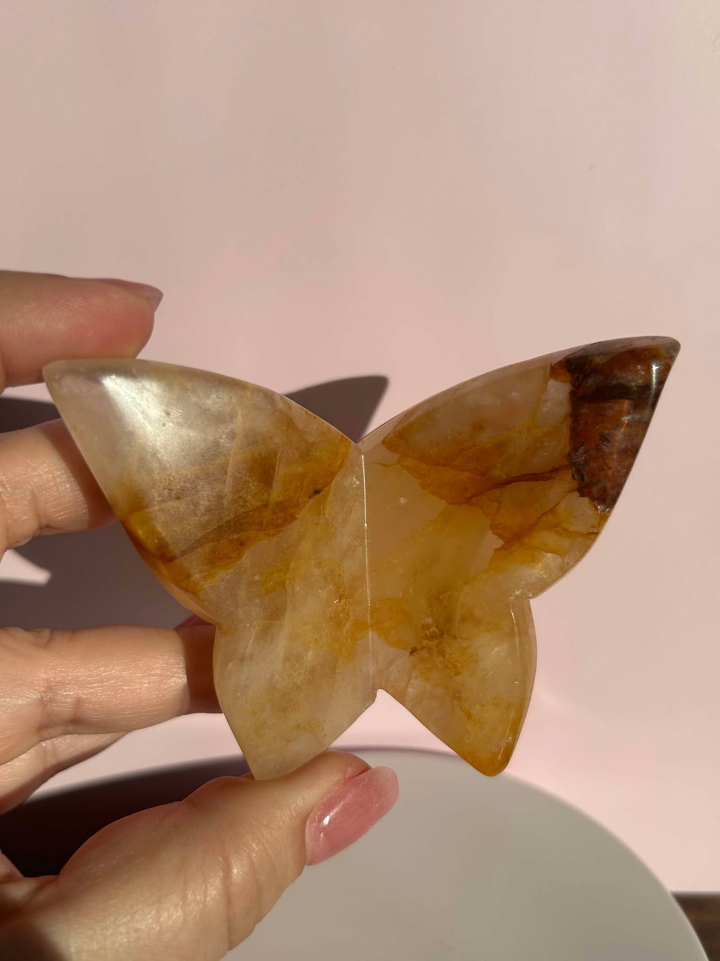 Golden Healer Hand Carved Butterfly for crystal healing, energy balance Conflict managment.