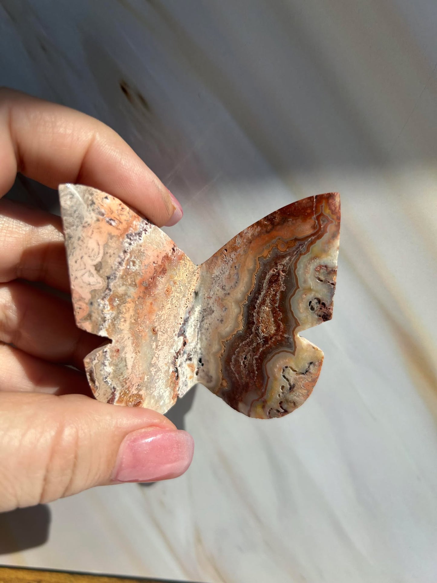 Crazy Agate Butterfly -For Trasformation, crystals healing and energy balancing.