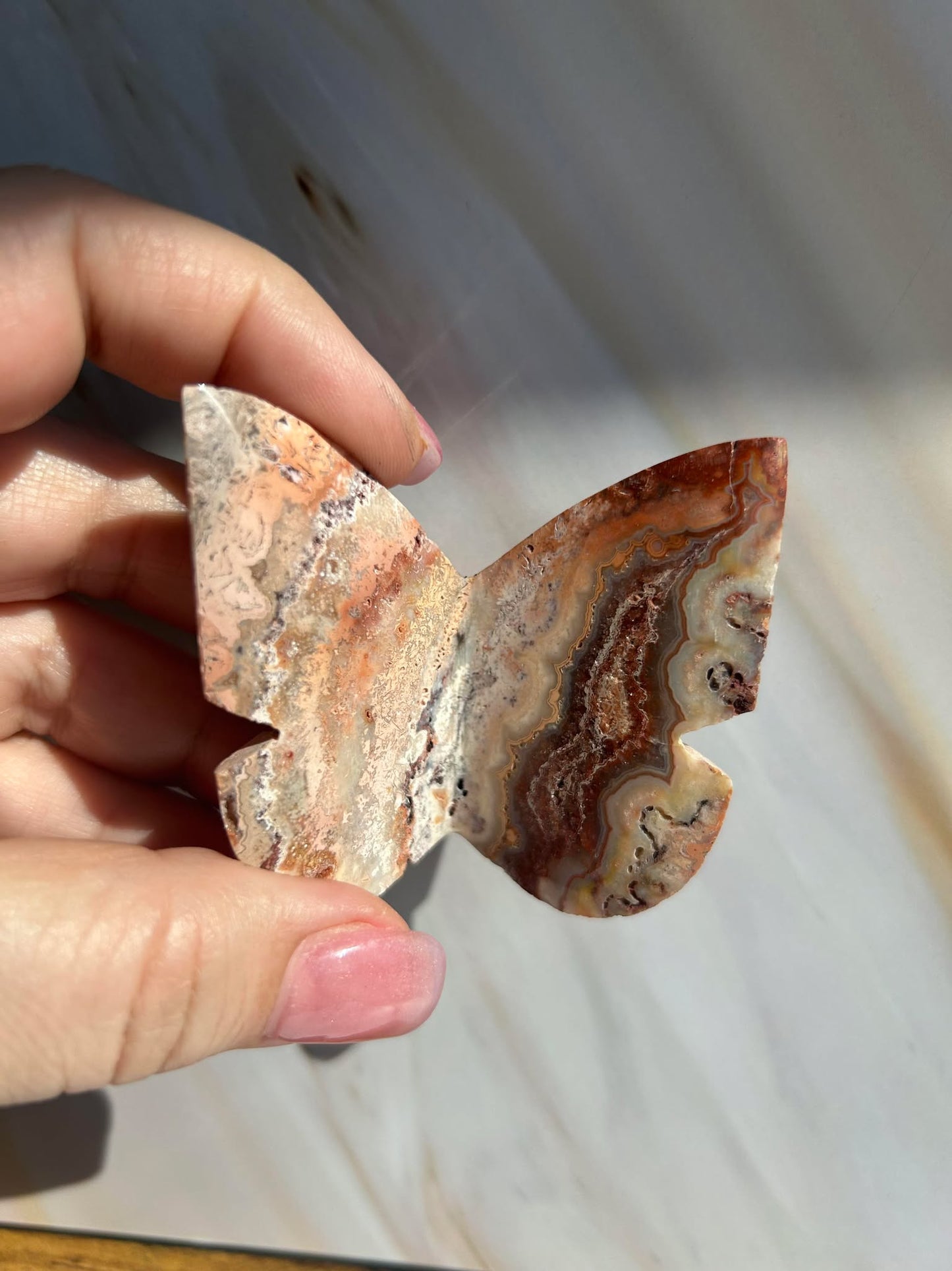 Crazy Agate Butterfly -For Trasformation, crystals healing and energy balancing.