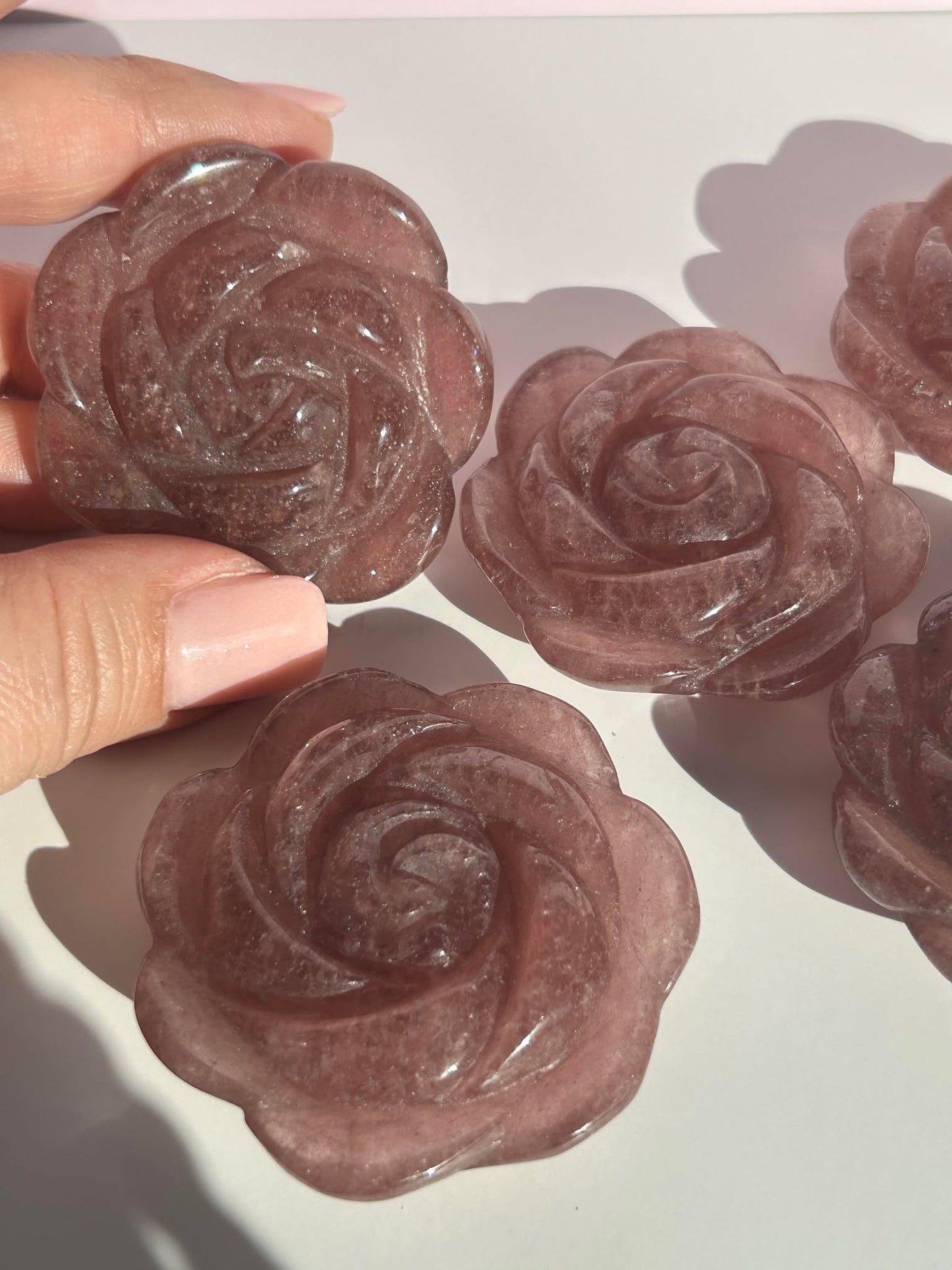 Strawberry Quartz roses -encourage self-love, Crystal Healing and Self love.