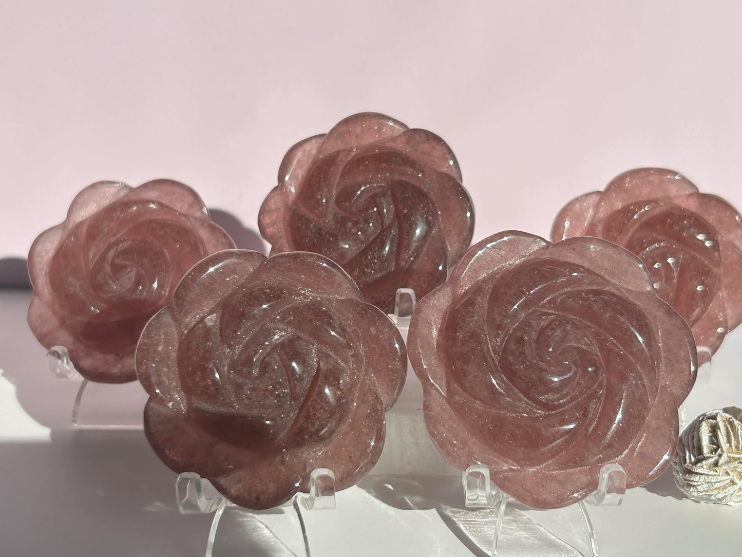 Strawberry Quartz roses -encourage self-love, Crystal Healing and Self love.
