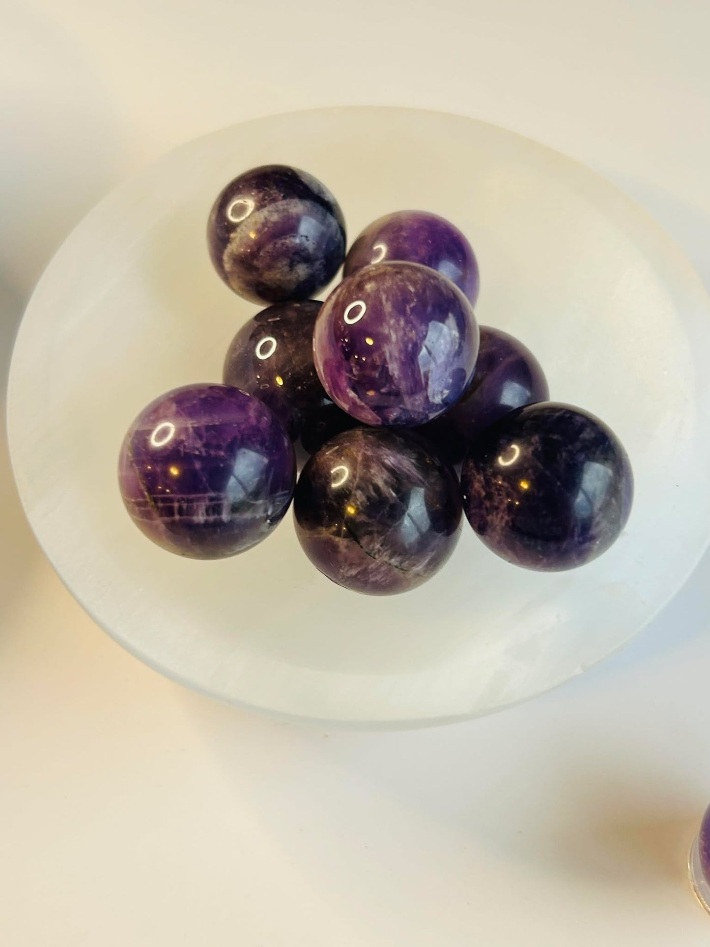 Violet Amethyst Crystal, Crown Chakra, Spiritual Growth, Calming Energy, Natural Sleeping aid. Sphere