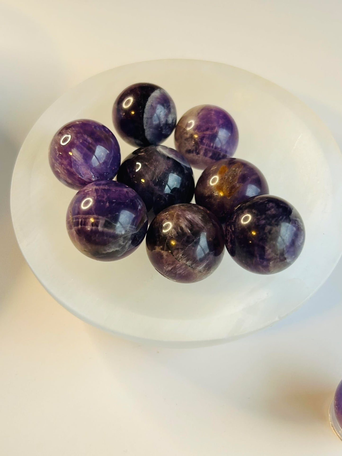 Violet Amethyst Crystal, Crown Chakra, Spiritual Growth, Calming Energy, Natural Sleeping aid. Sphere