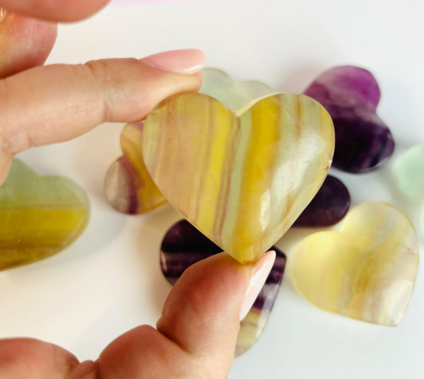 Fluorite Dreamy Heart - Mental clarity, Connect With Your Higher Conciousness and Thirt Eye Chakra.