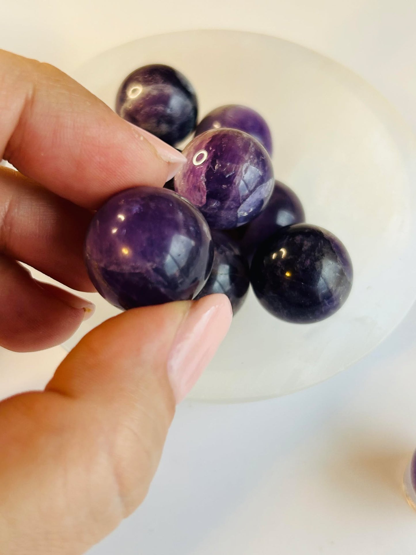 Violet Amethyst Crystal, Crown Chakra, Spiritual Growth, Calming Energy, Natural Sleeping aid. Sphere