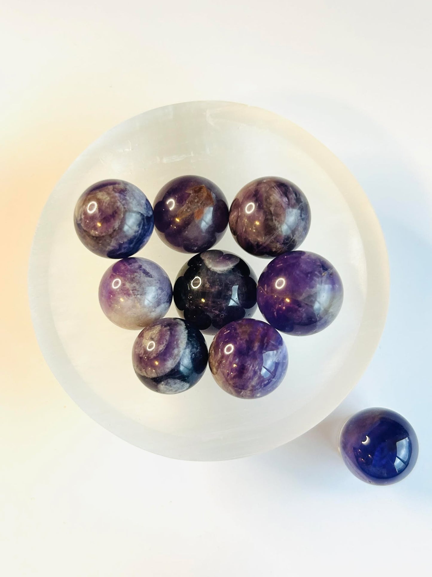 Violet Amethyst Crystal, Crown Chakra, Spiritual Growth, Calming Energy, Natural Sleeping aid. Sphere