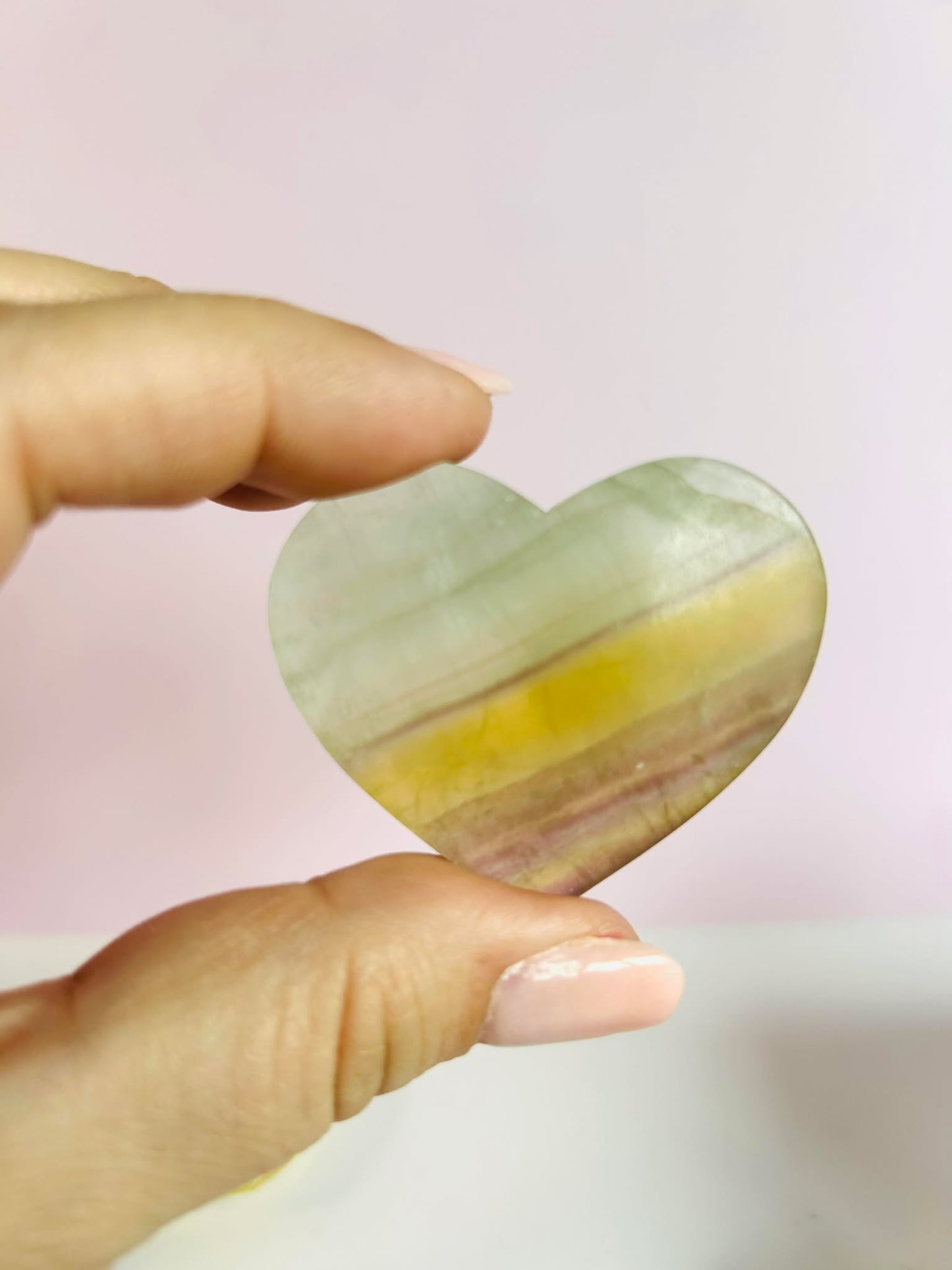 Fluorite Dreamy Heart - Mental clarity, Connect With Your Higher Conciousness and Thirt Eye Chakra.
