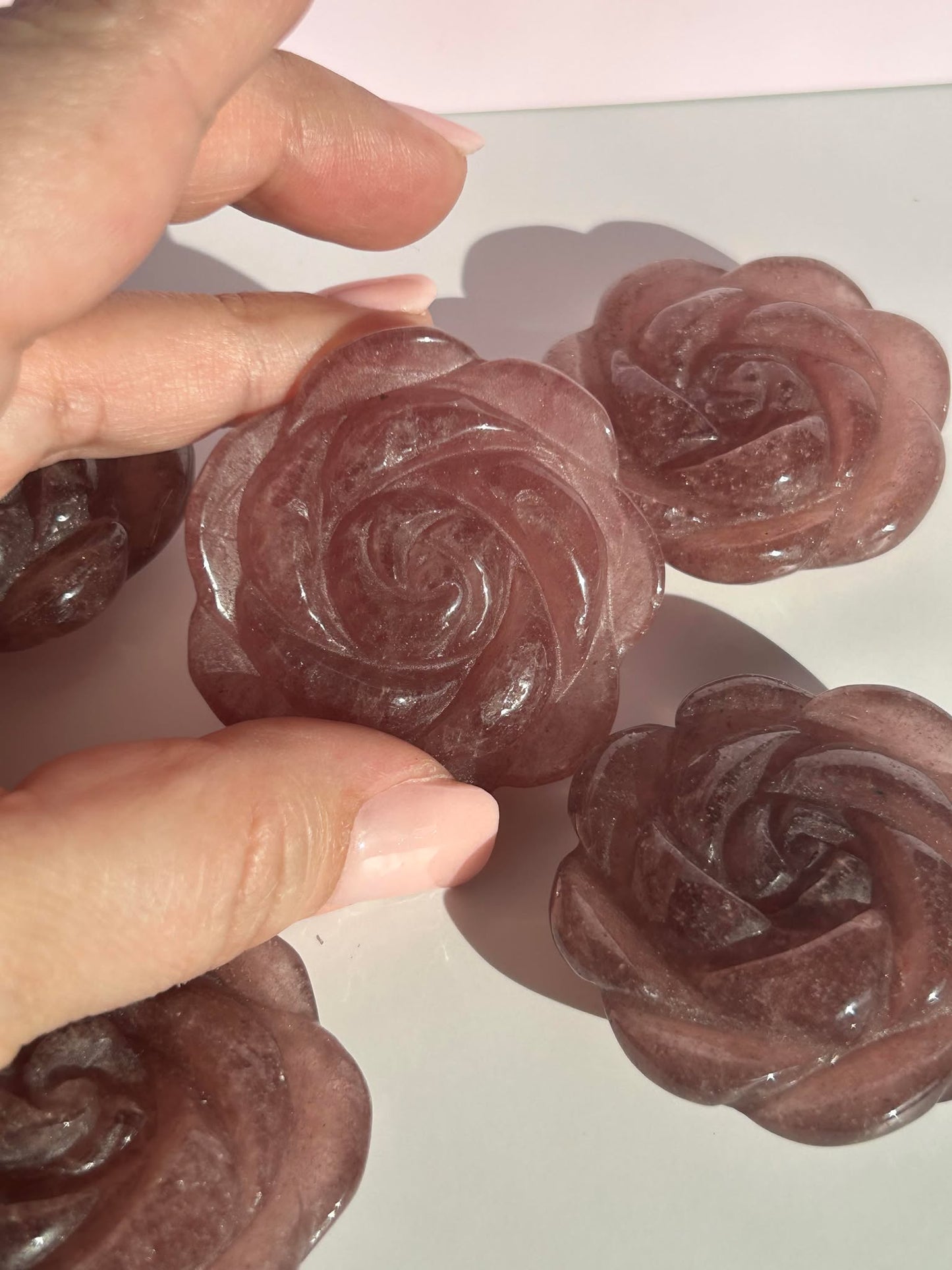 Strawberry Quartz roses -encourage self-love, Crystal Healing and Self love.