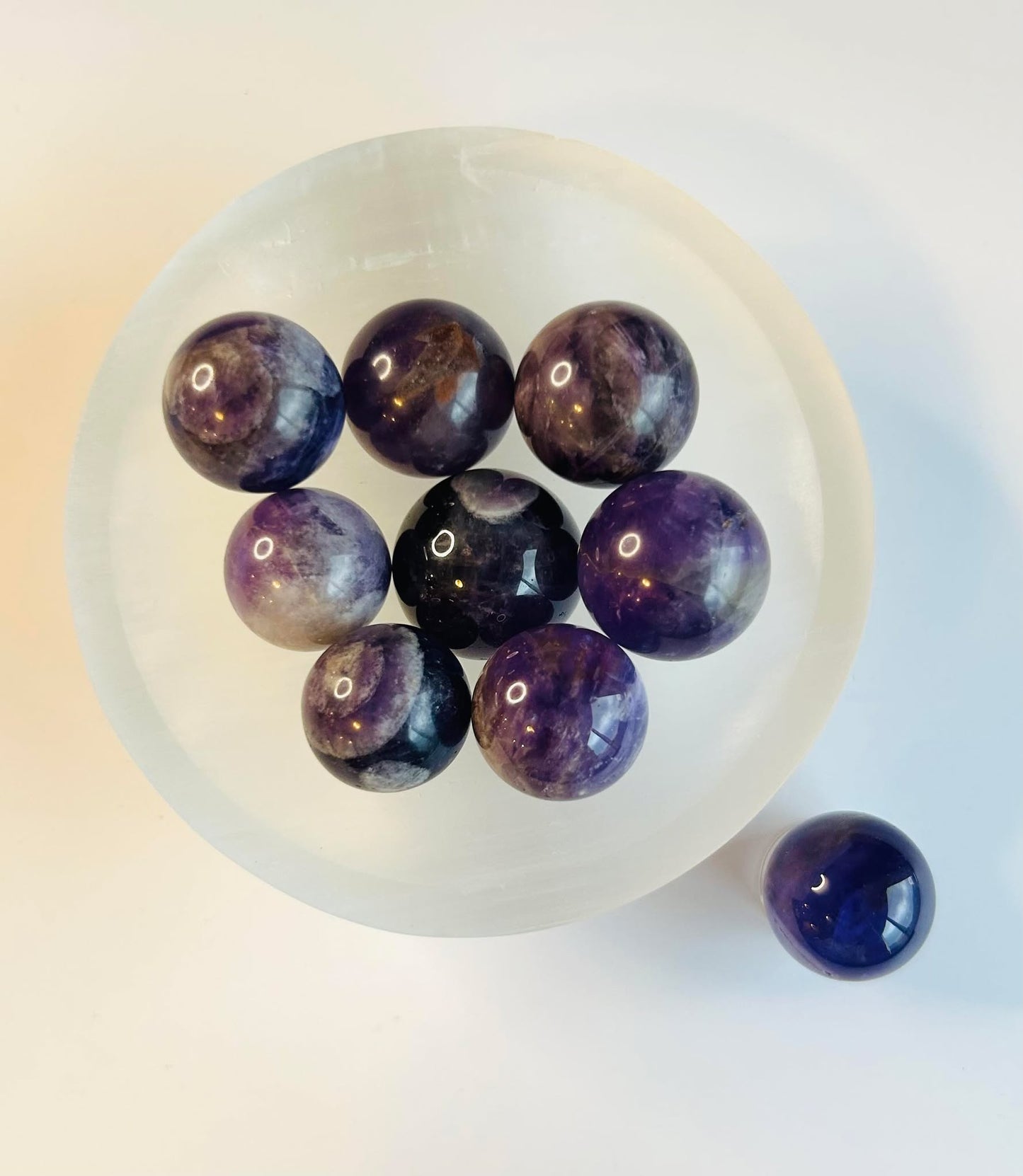 Violet Amethyst Crystal, Crown Chakra, Spiritual Growth, Calming Energy, Natural Sleeping aid. Sphere
