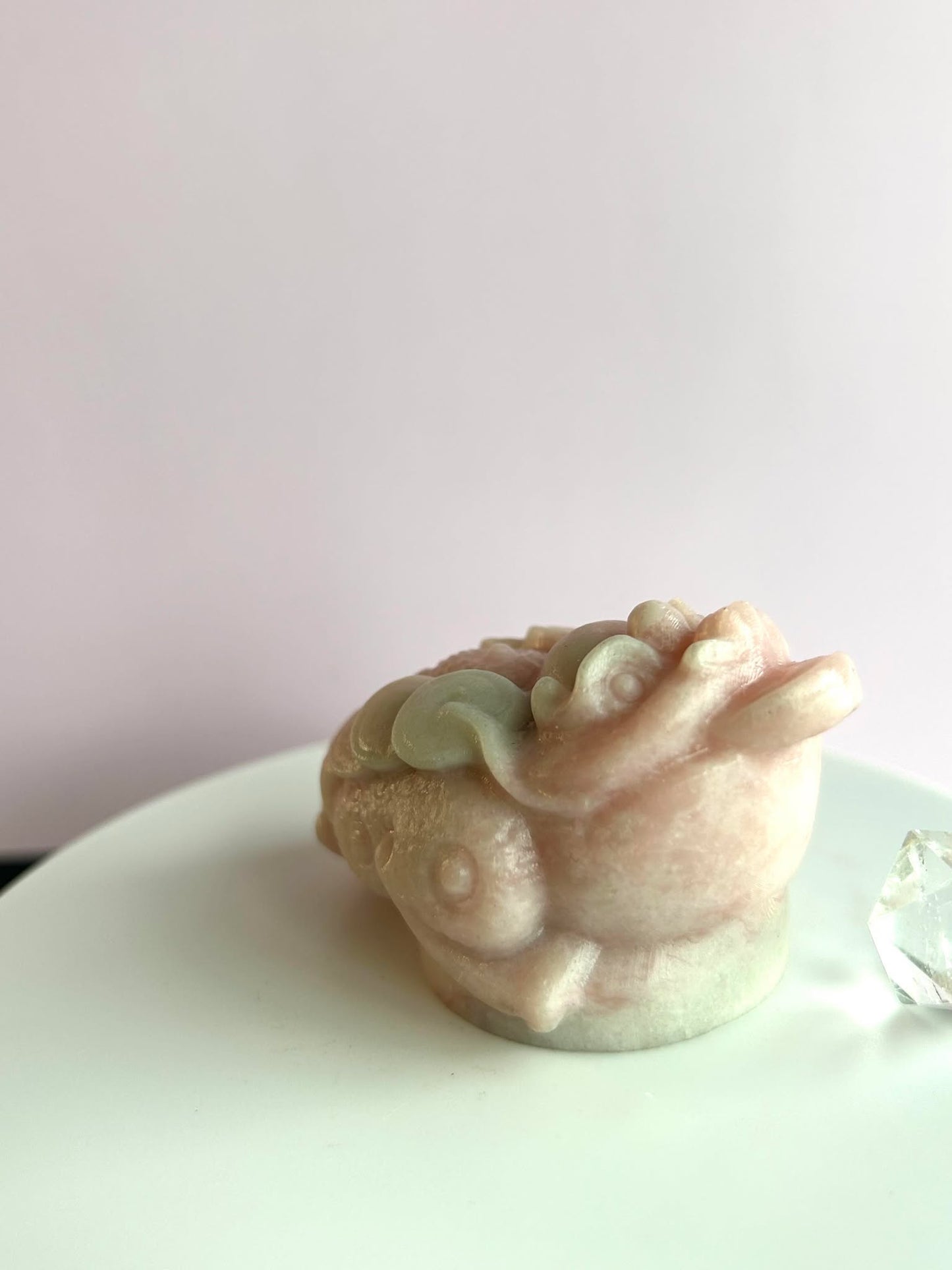 Fortune Toad Pink Opal, for Prosperity, and Abundance for Crystal healing and energy balance.