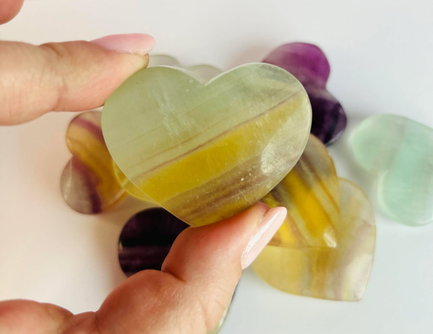 Fluorite Dreamy Heart - Mental clarity, Connect With Your Higher Conciousness and Thirt Eye Chakra.