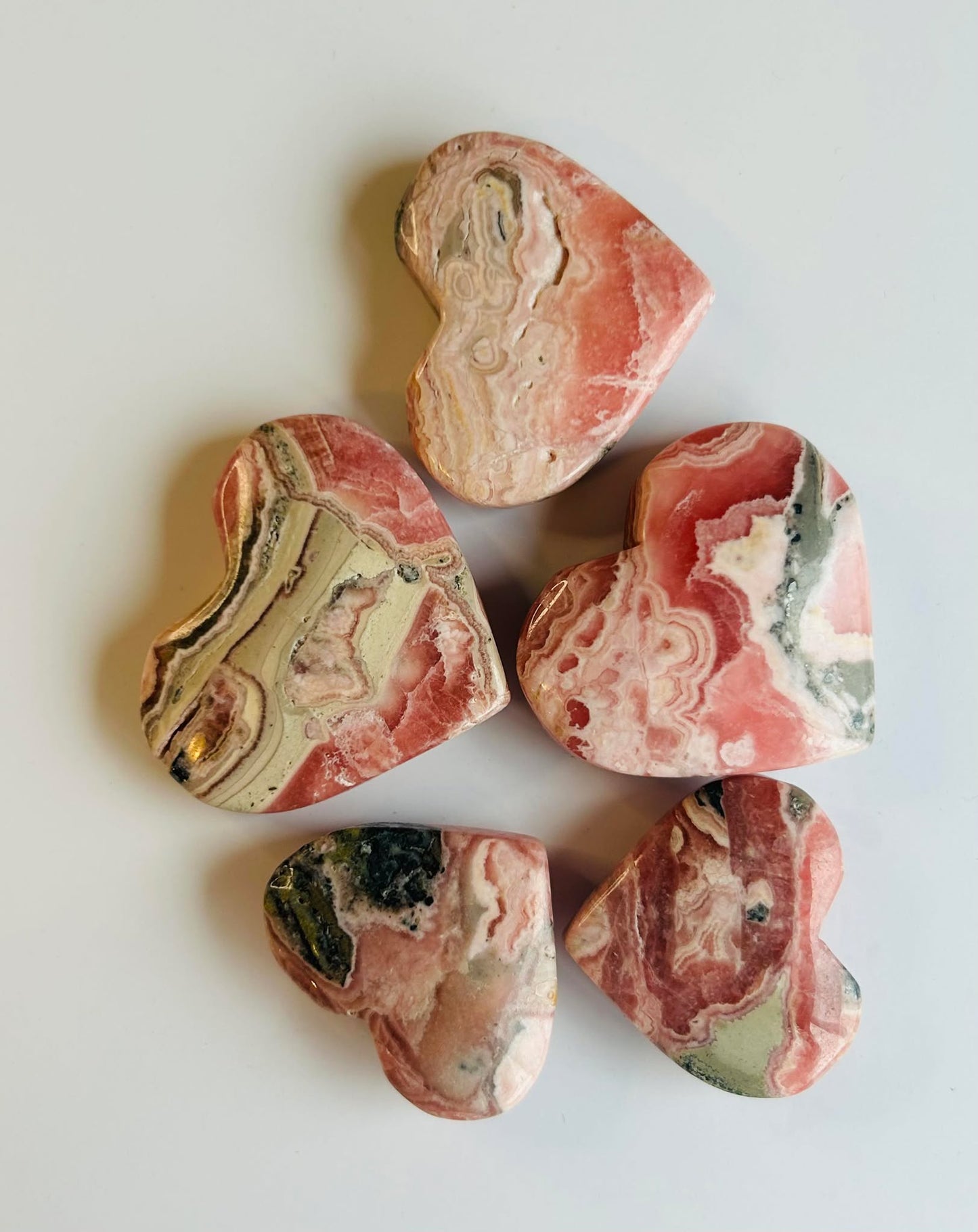 Rhodochrosite Heart -For a Compassion, love, Heart Chakra.