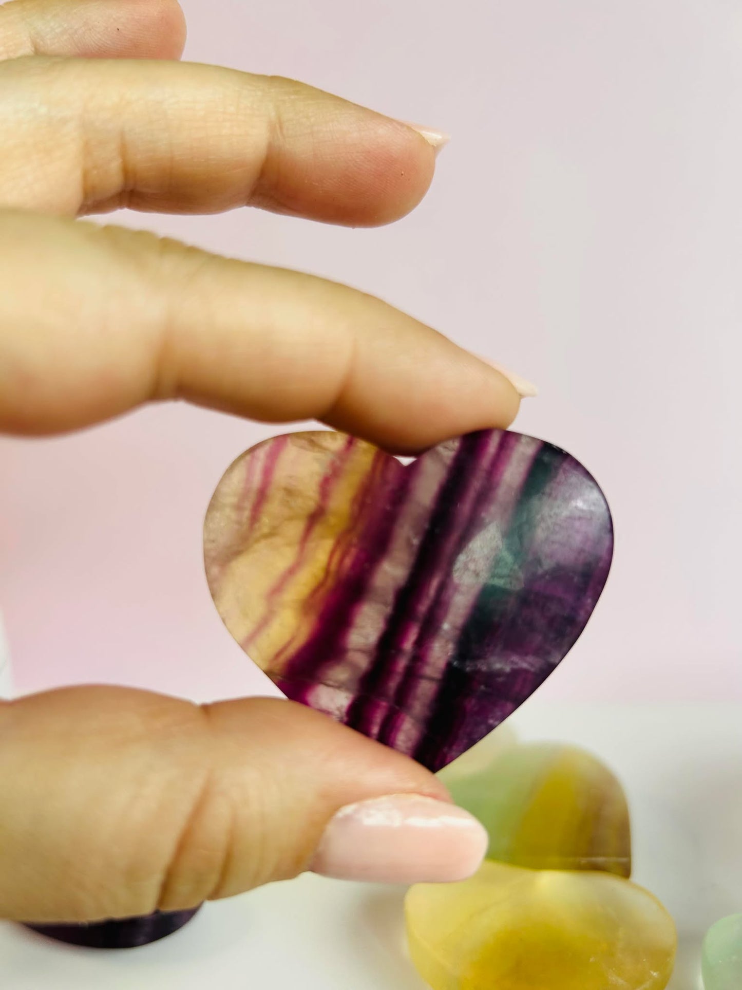 Fluorite Dreamy Heart - Mental clarity, Connect With Your Higher Conciousness and Thirt Eye Chakra.