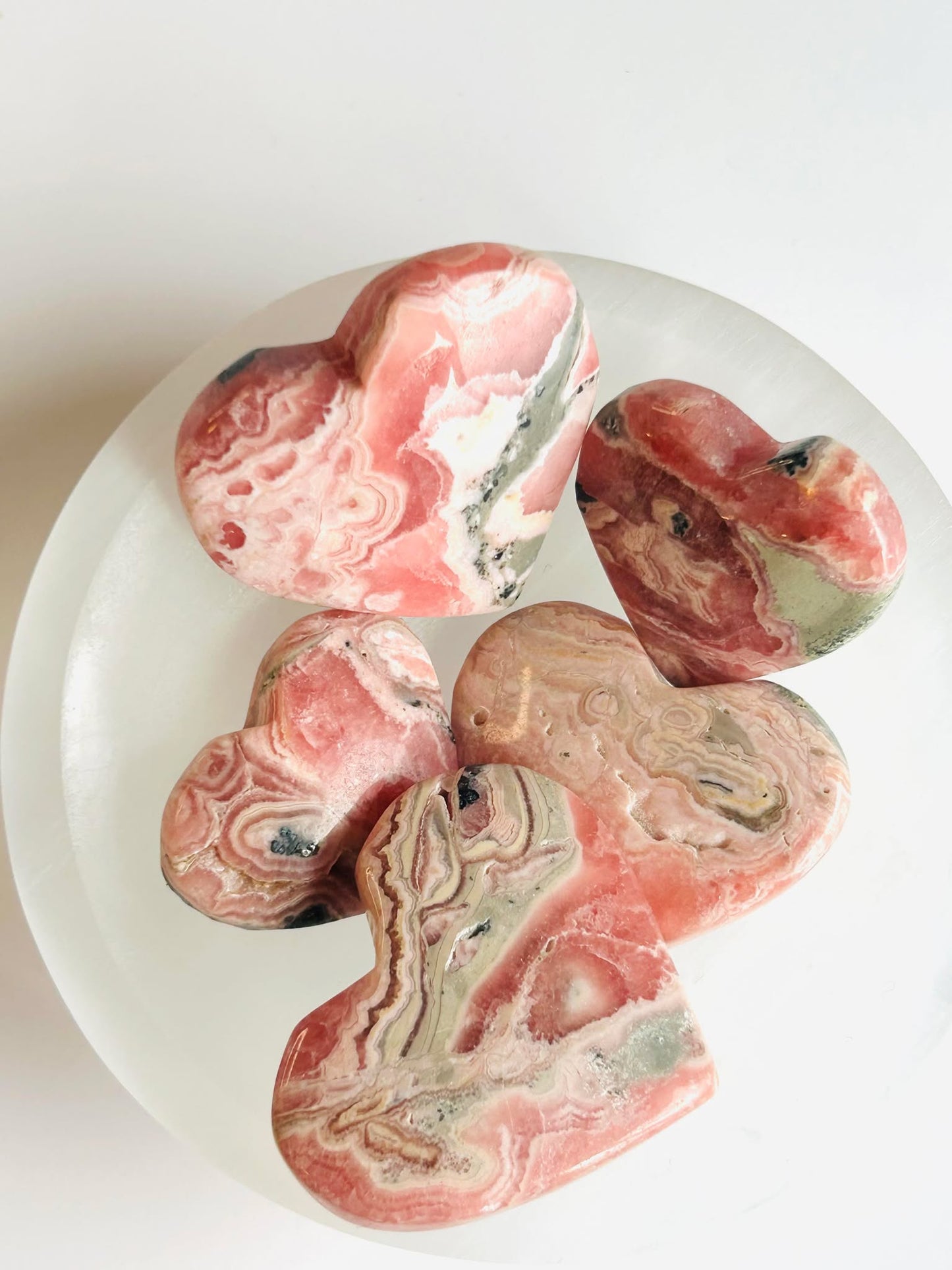 Rhodochrosite Heart -For a Compassion, love, Heart Chakra.