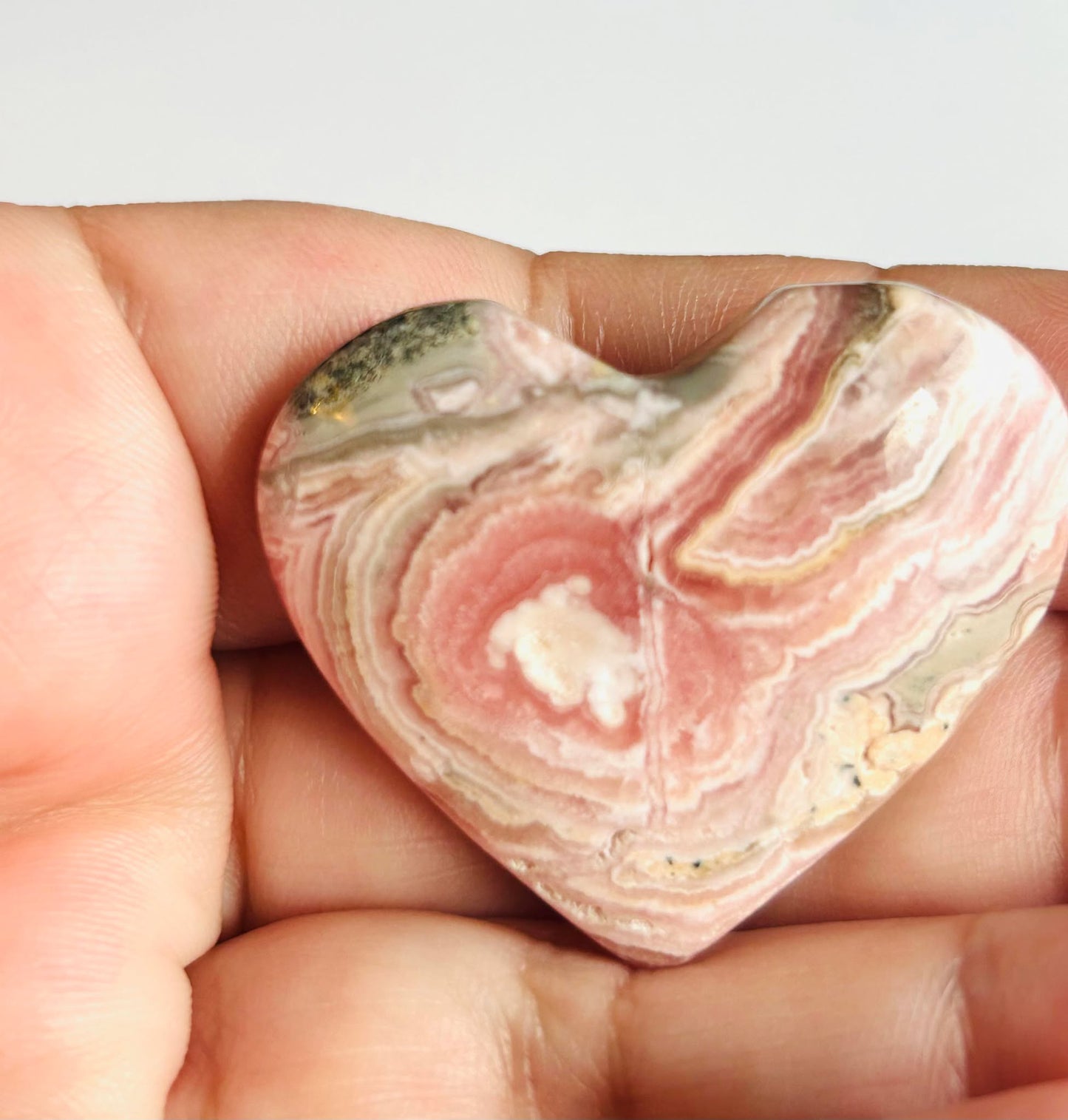 Rhodochrosite Heart -For a Compassion, love, Heart Chakra.