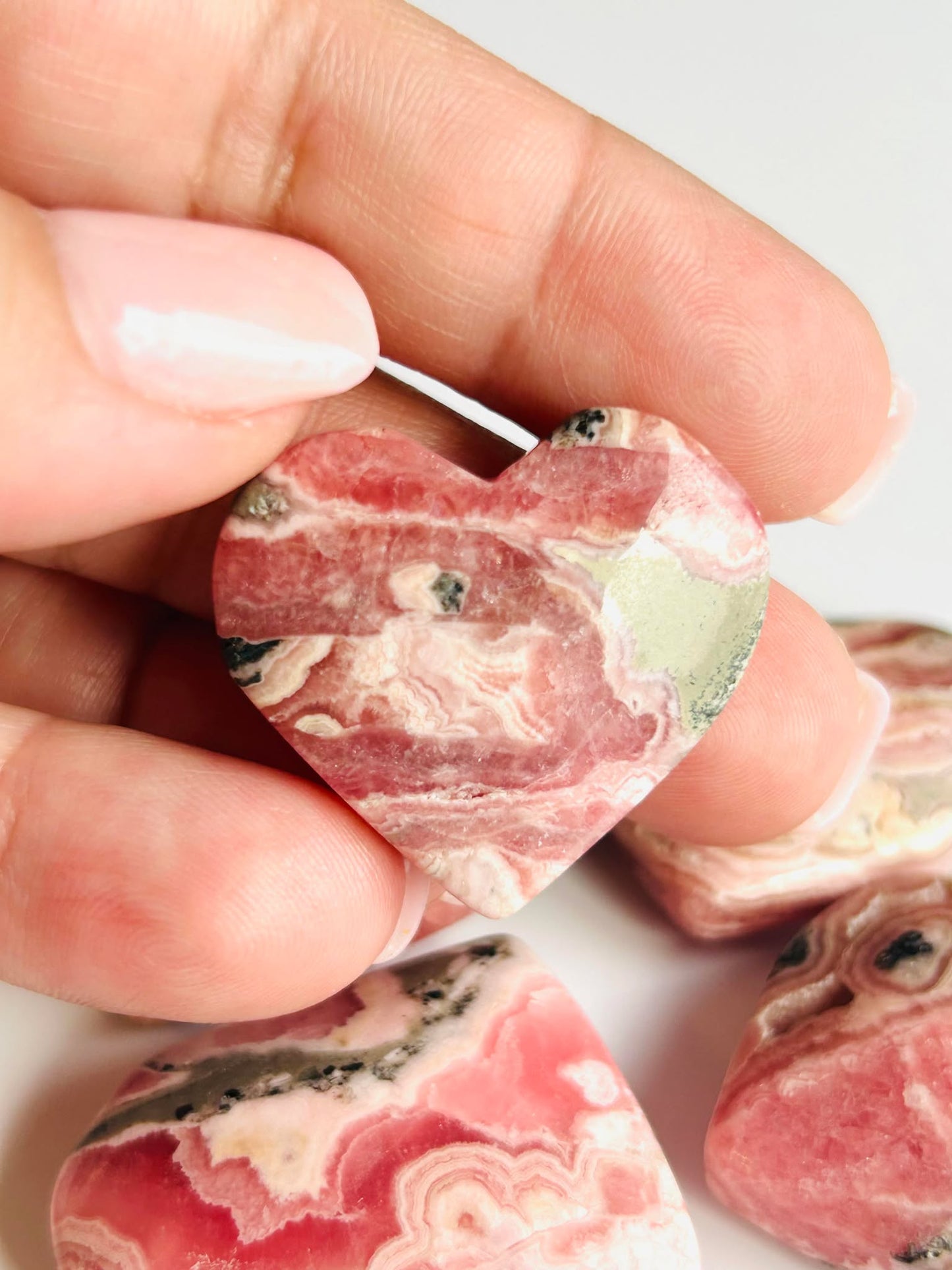 Rhodochrosite Heart -For a Compassion, love, Heart Chakra.