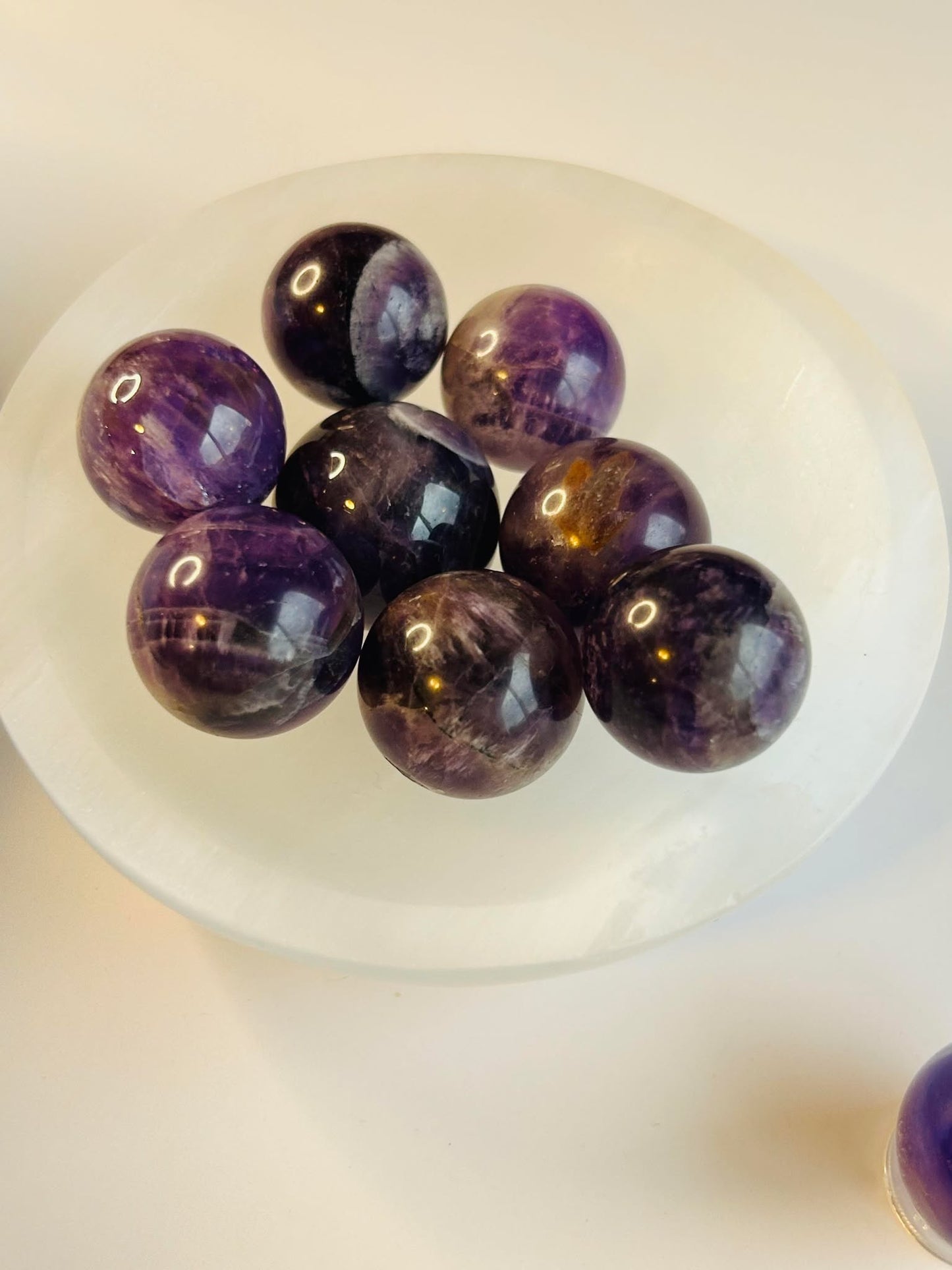Violet Amethyst Crystal, Crown Chakra, Spiritual Growth, Calming Energy, Natural Sleeping aid. Sphere