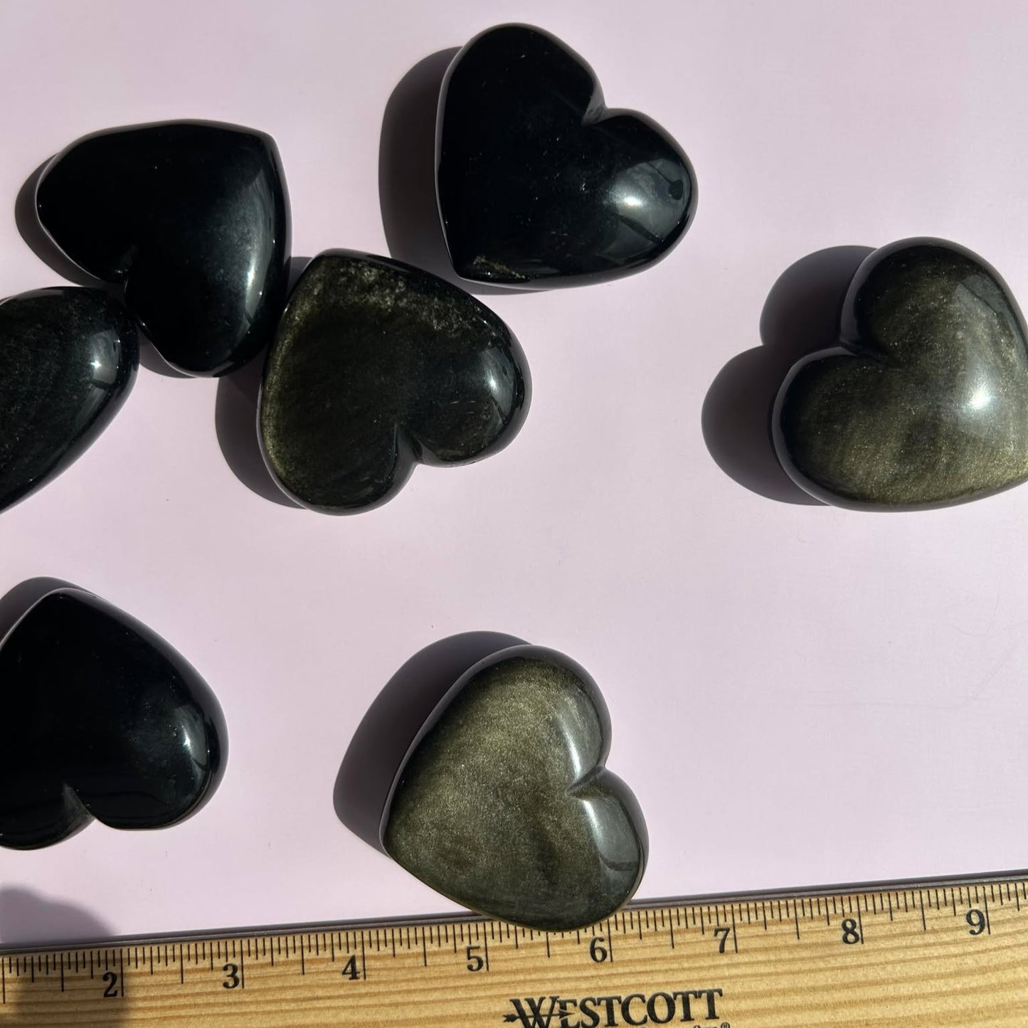 Gold Black Obsidian Carved Heart Polished Stone Figurine Unique Crystal Home Decor Gift for Nature Lover Office Desk Bedroom Altar Display Piece Anniversary Gift
