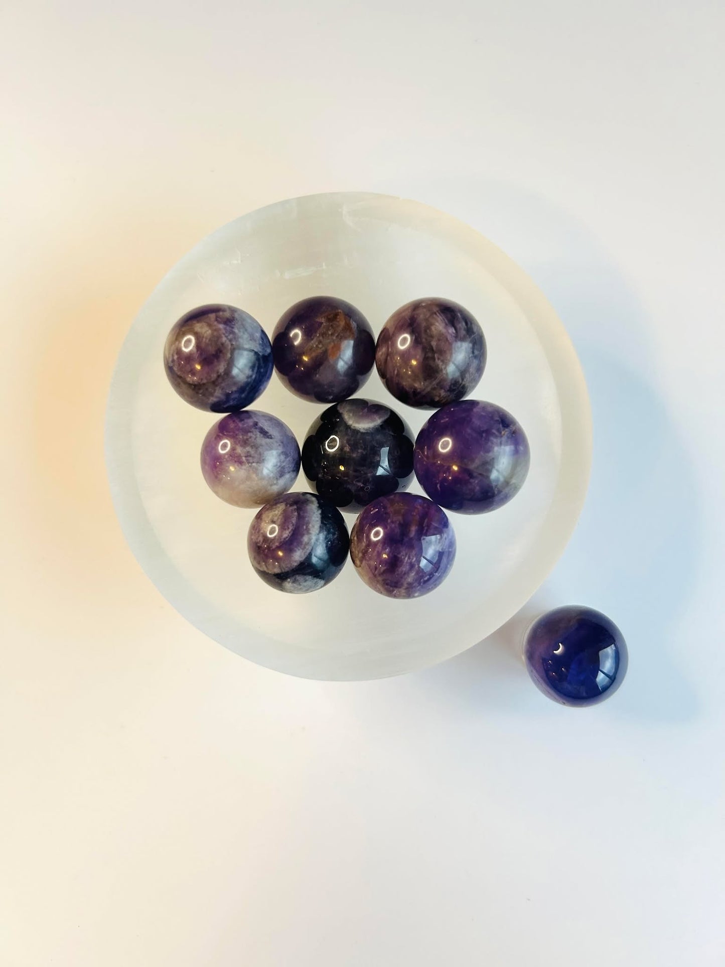 Violet Amethyst Crystal, Crown Chakra, Spiritual Growth, Calming Energy, Natural Sleeping aid. Sphere
