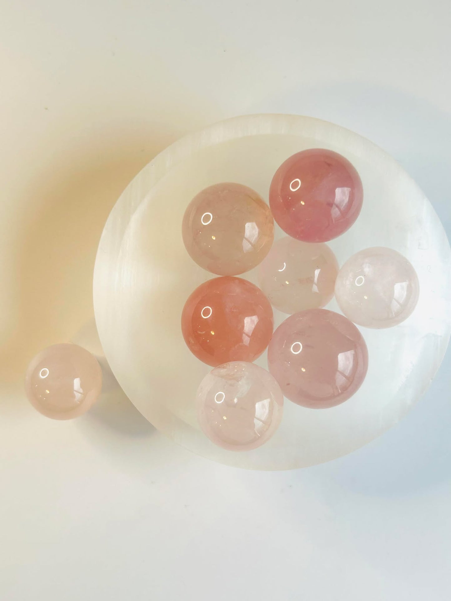 Juice Rose Quartz Sphere For Unconditional Love, Heart Chakra, Attracting Romance- small