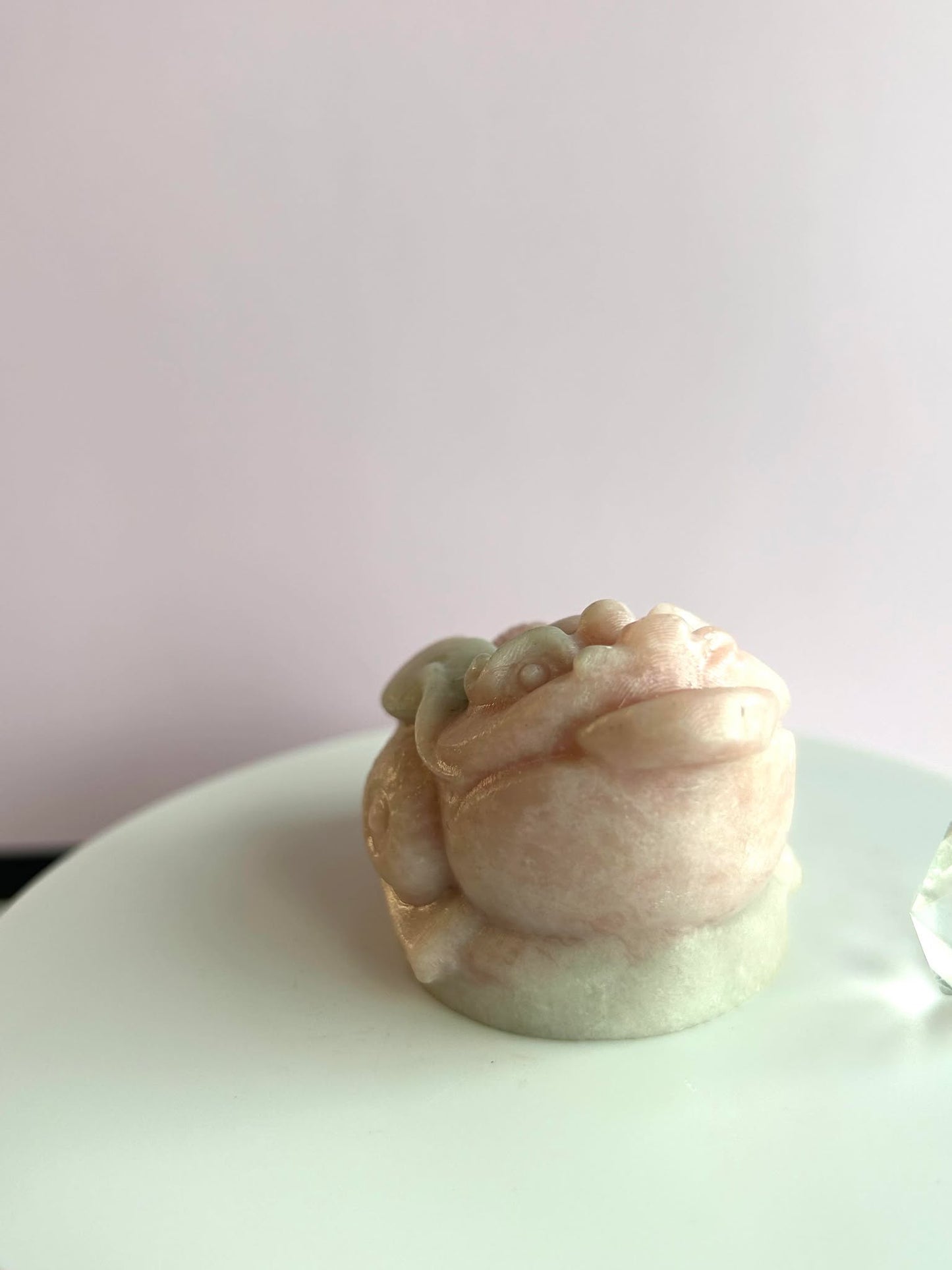 Fortune Toad Pink Opal, for Prosperity, and Abundance for Crystal healing and energy balance.
