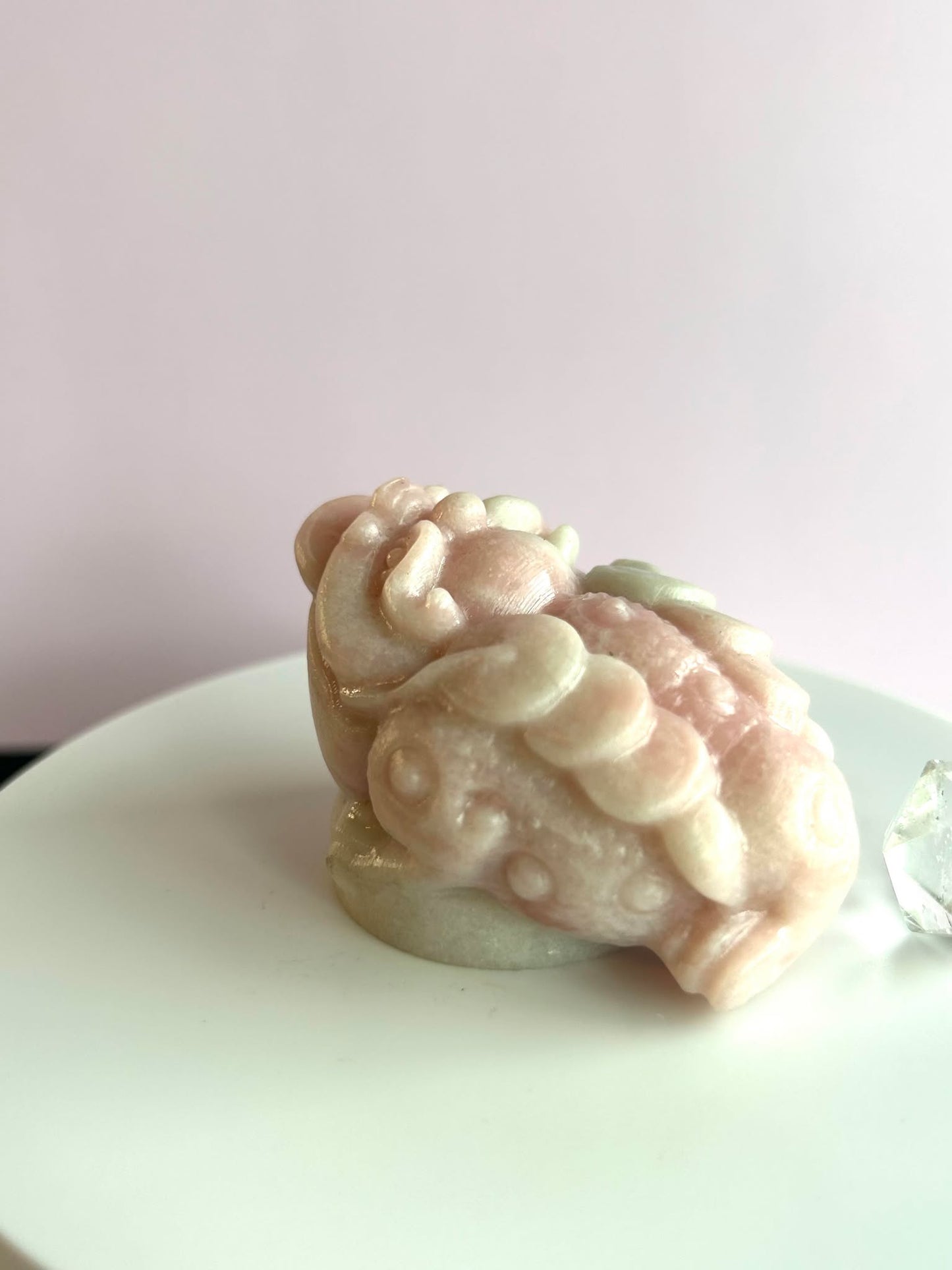 Fortune Toad Pink Opal, for Prosperity, and Abundance for Crystal healing and energy balance.