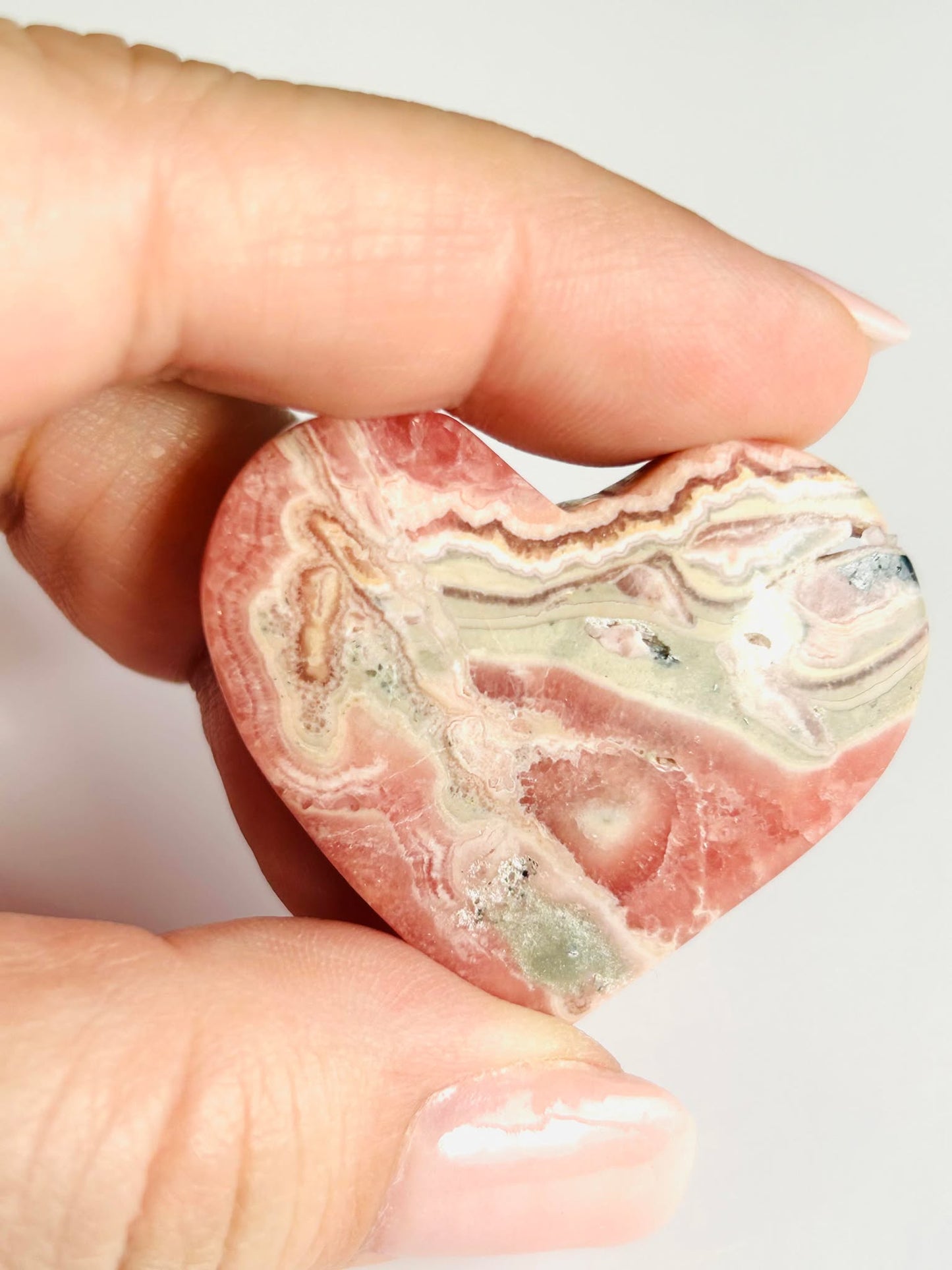 Rhodochrosite Heart -For a Compassion, love, Heart Chakra.