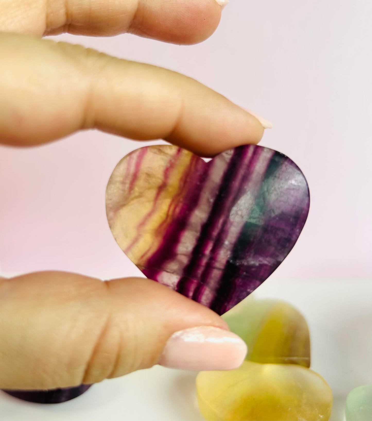 Fluorite Dreamy Heart - Mental clarity, Connect With Your Higher Conciousness and Thirt Eye Chakra.