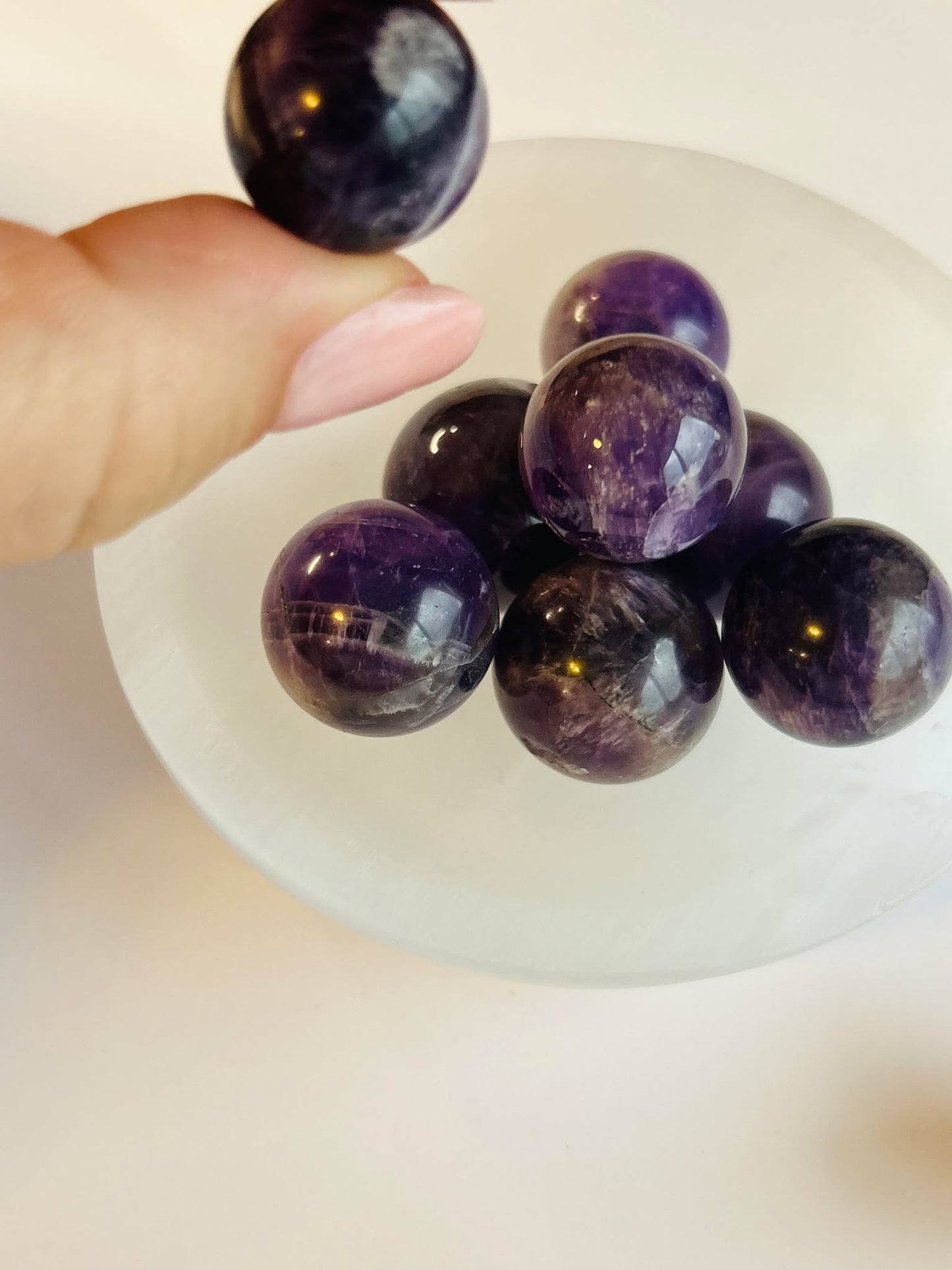 Violet Amethyst Crystal, Crown Chakra, Spiritual Growth, Calming Energy, Natural Sleeping aid. Sphere