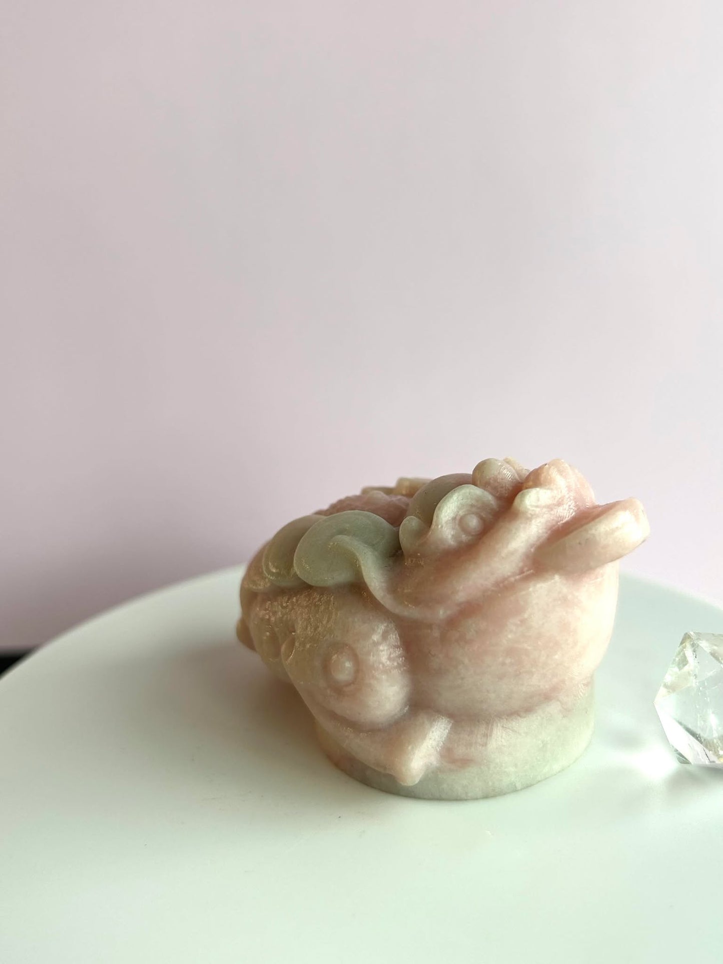 Fortune Toad Pink Opal, for Prosperity, and Abundance for Crystal healing and energy balance.