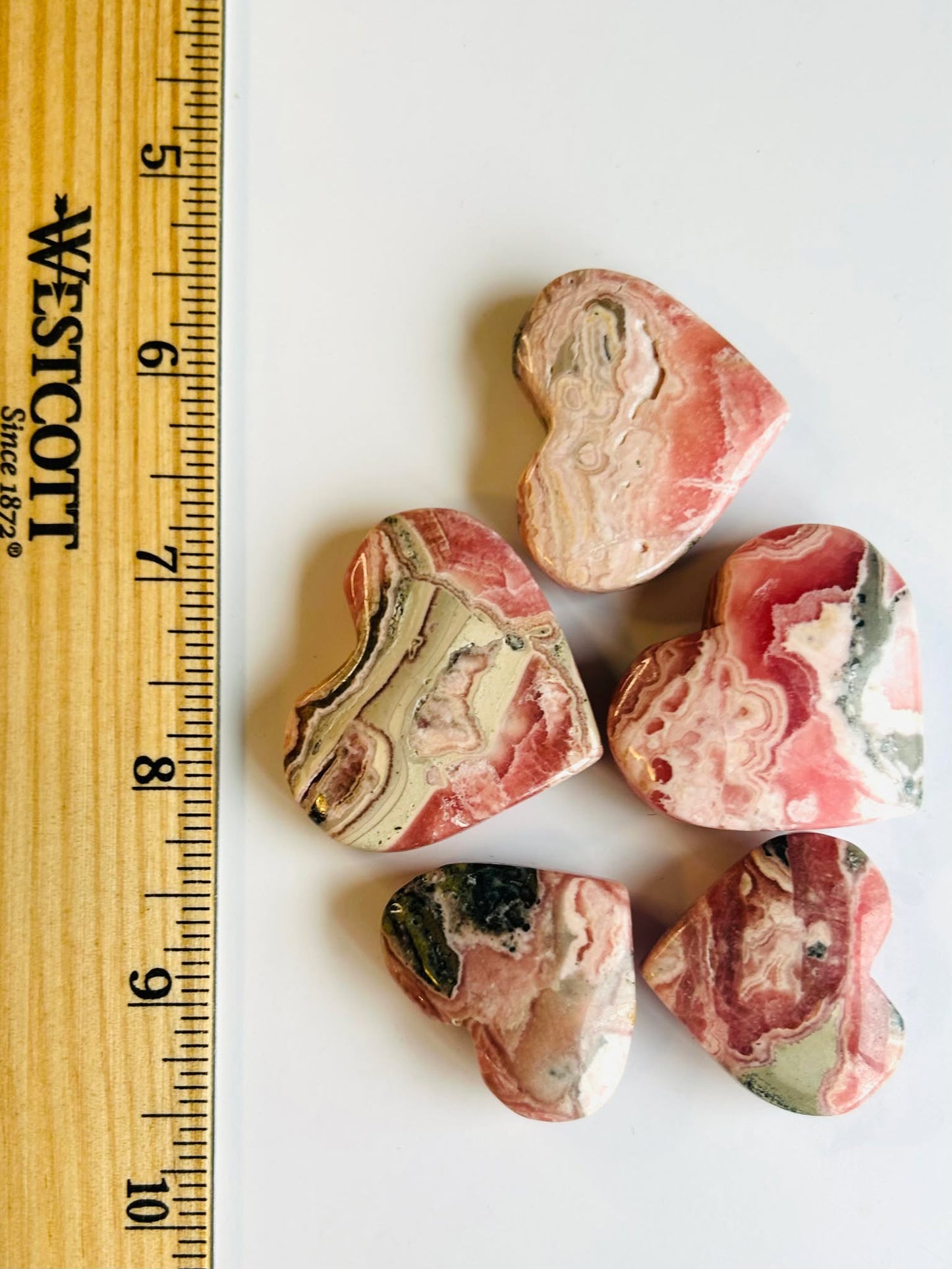 Rhodochrosite Heart -For a Compassion, love, Heart Chakra.