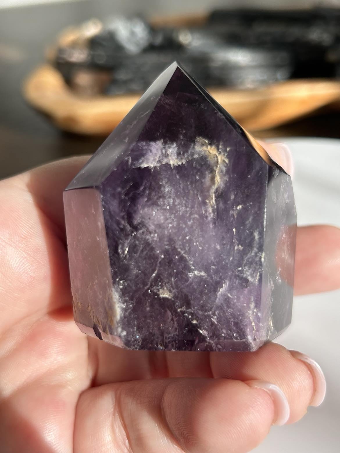 Amethyst Crystal Point Meditation Crown Chakra February Aquarius Crystal Home Warming Best Friend Baby Shower Gift Mom Wife Goddess Crystal