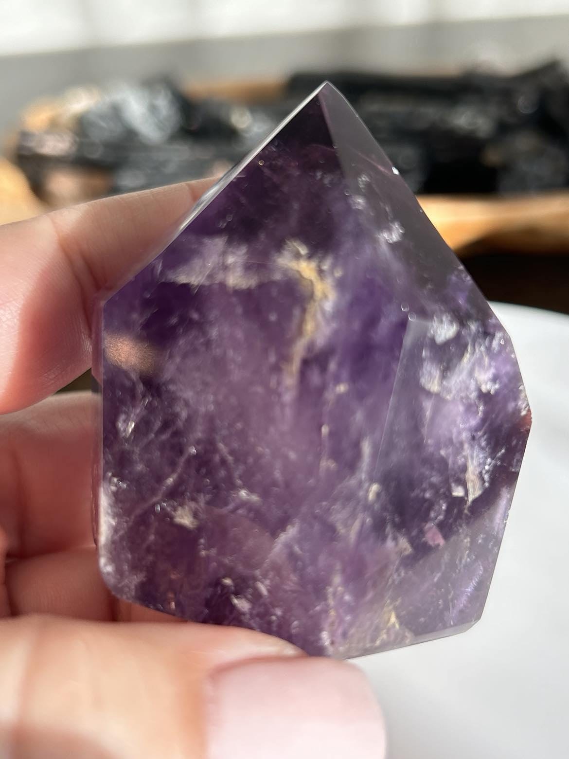 Amethyst Crystal Point Meditation Crown Chakra February Aquarius Crystal Home Warming Best Friend Baby Shower Gift Mom Wife Goddess Crystal