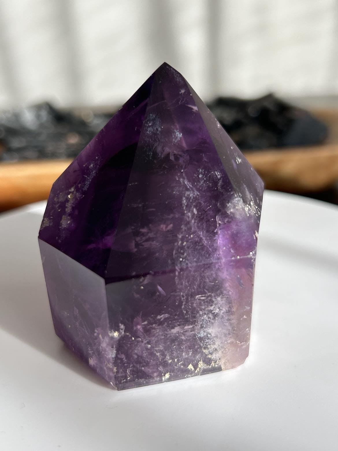 Amethyst Crystal Point Meditation Crown Chakra February Aquarius Crystal Home Warming Best Friend Baby Shower Gift Mom Wife Goddess Crystal