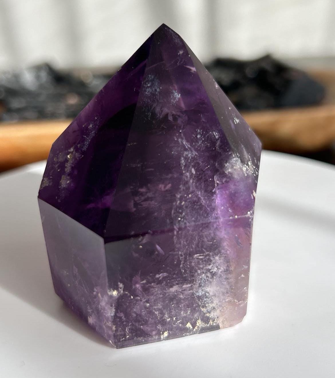 Amethyst Crystal Point Meditation Crown Chakra February Aquarius Crystal Home Warming Best Friend Baby Shower Gift Mom Wife Goddess Crystal