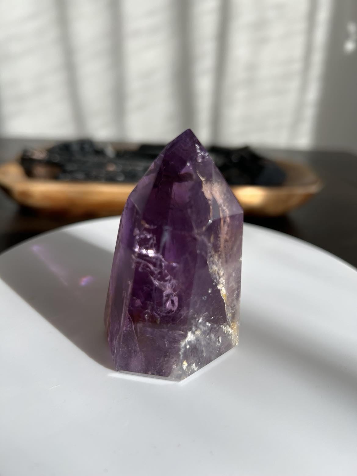 Amethyst Crystal Point Meditation Crown Chakra February Aquarius Crystal Home Warming Best Friend Baby Shower Gift Mom Wife Goddess Crystal