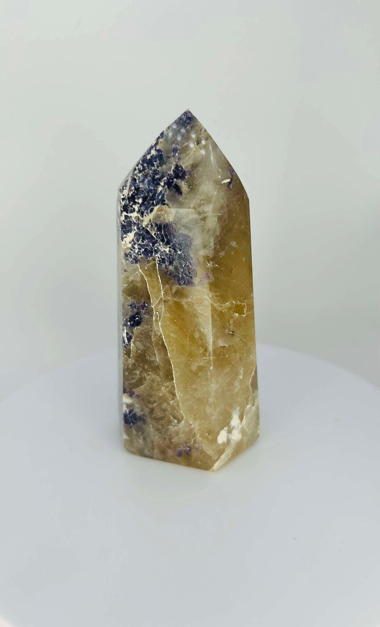 Citrine Lepidolite Crystal Point Solar Plexus Third Eye Meditation Feng Shui Libra Crystal Home Warming Student Teacher Baby Shower Gift