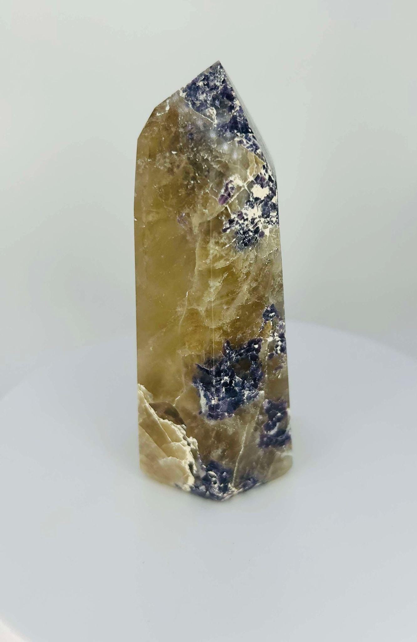 Citrine Lepidolite Crystal Point Solar Plexus Third Eye Meditation Feng Shui Libra Crystal Home Warming Student Teacher Baby Shower Gift