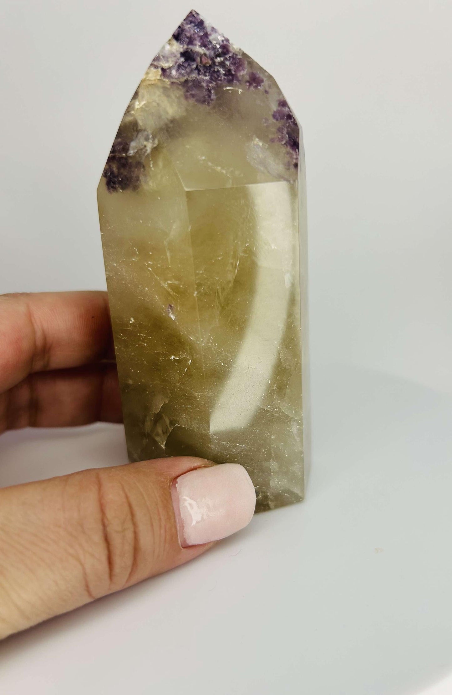 Citrine Lepidolite Crystal Point Solar Plexus Third Eye Meditation Feng Shui Libra Crystal Home Warming Student Teacher Baby Shower Gift