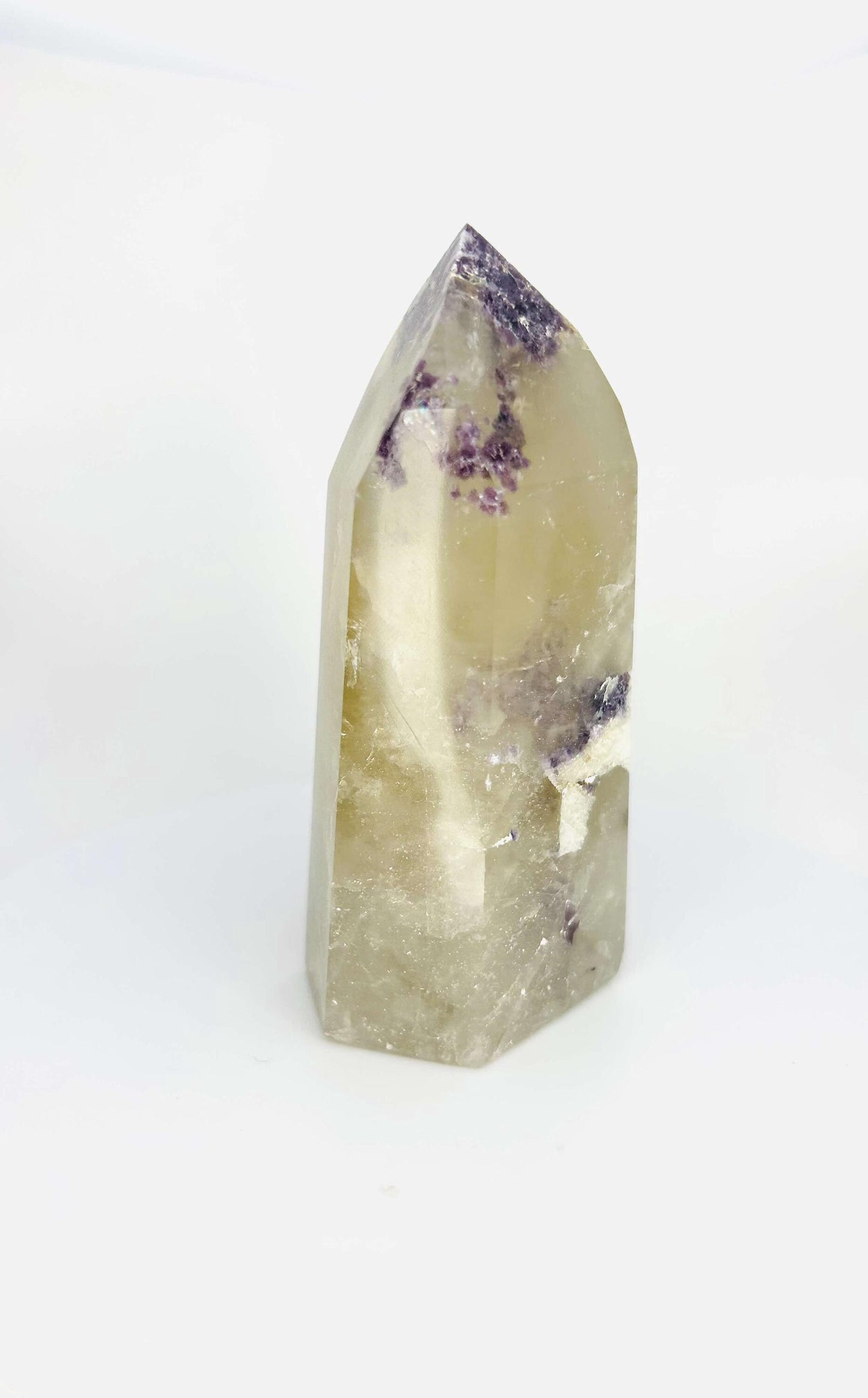 Citrine Lepidolite Crystal Point Solar Plexus Third Eye Meditation Feng Shui Libra Crystal Home Warming Student Teacher Baby Shower Gift