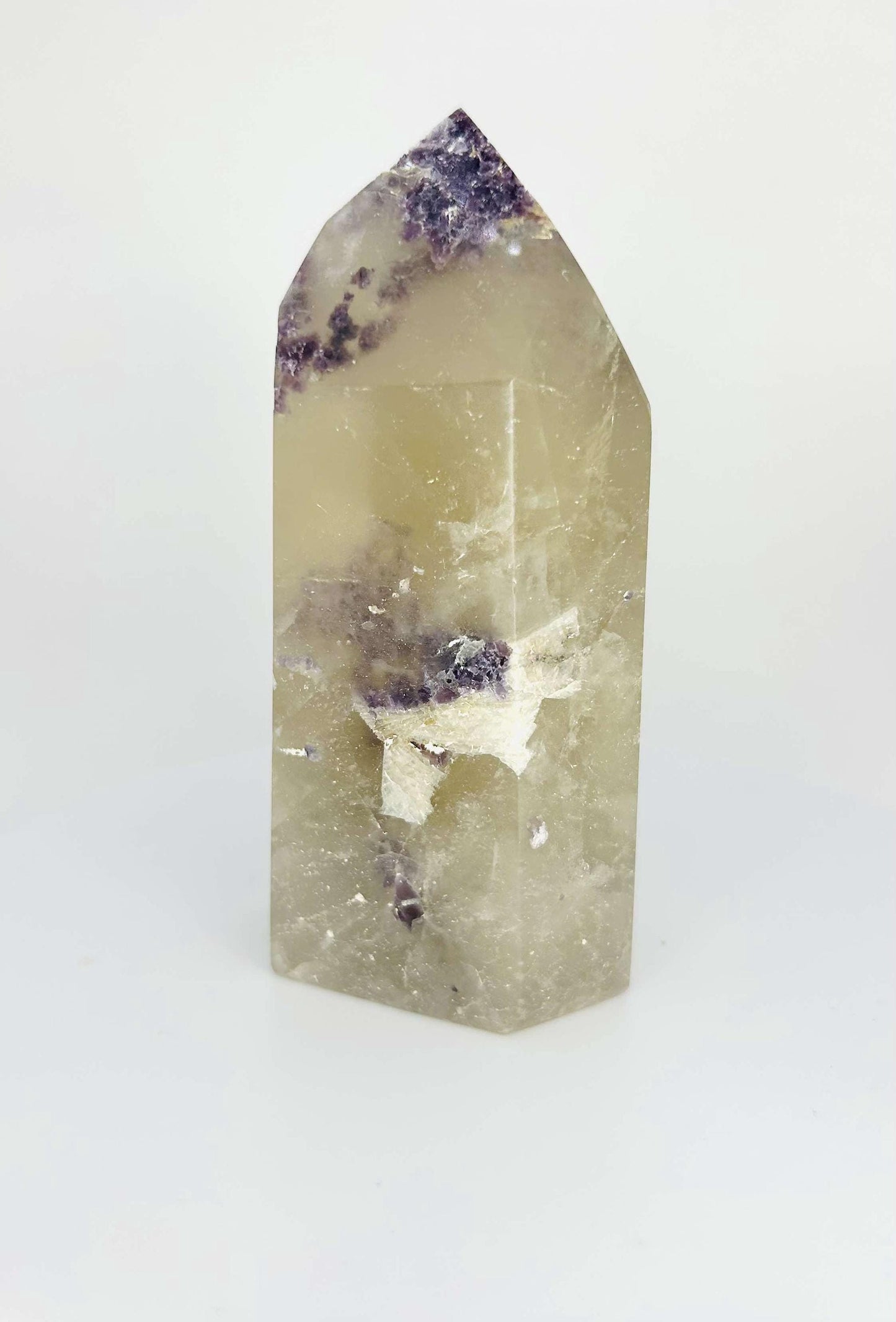 Citrine Lepidolite Crystal Point Solar Plexus Third Eye Meditation Feng Shui Libra Crystal Home Warming Student Teacher Baby Shower Gift