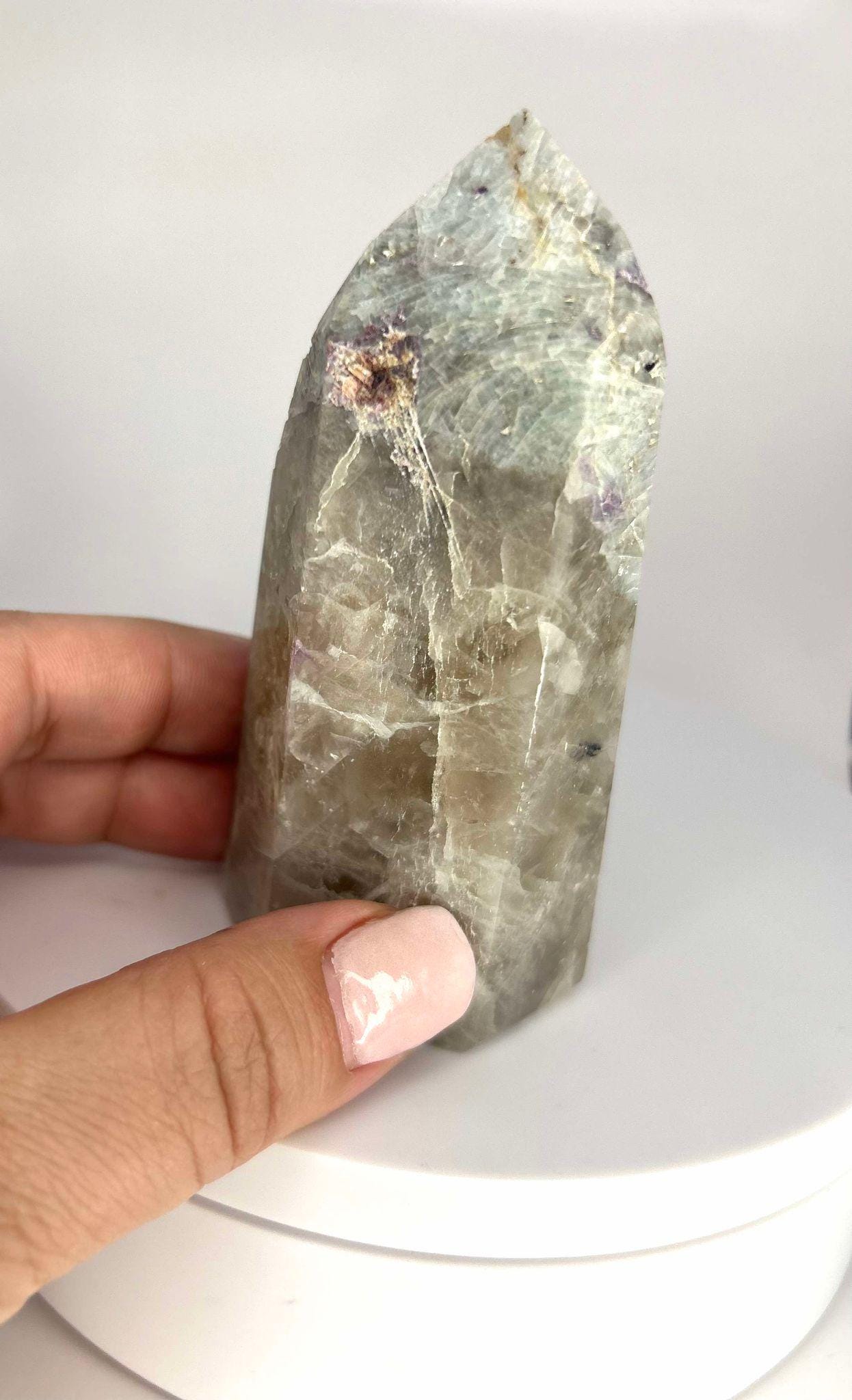 Citrine Lepidolite Crystal Point Solar Plexus Third Eye Meditation Feng Shui Libra Crystal Home Warming Student Teacher Baby Shower Gift