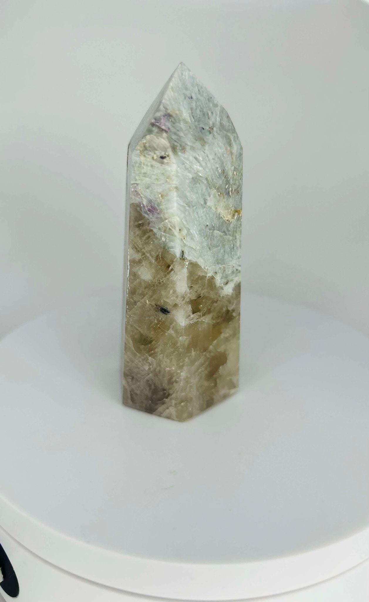 Citrine Lepidolite Crystal Point Solar Plexus Third Eye Meditation Feng Shui Libra Crystal Home Warming Student Teacher Baby Shower Gift